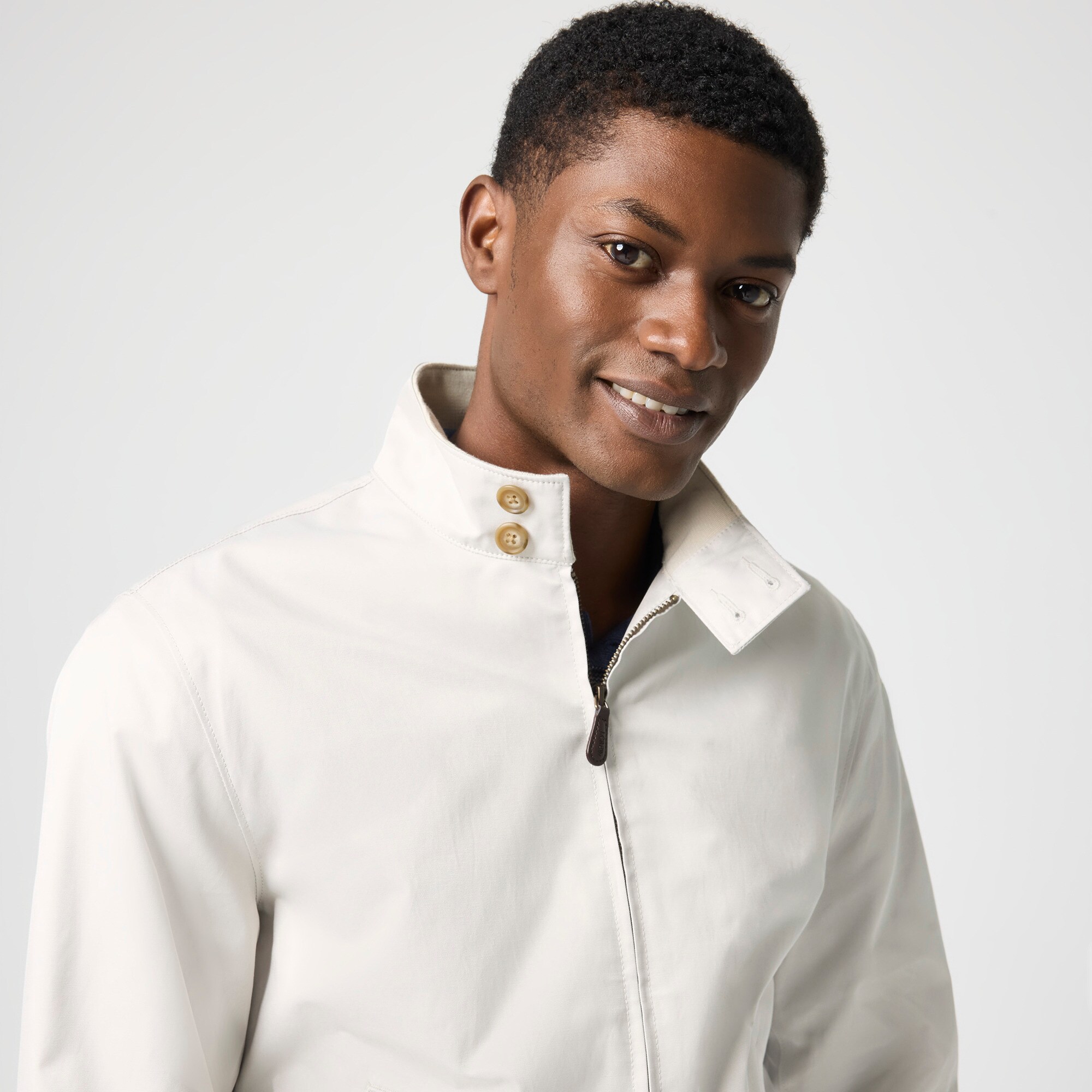 Cotton-blend Harrington jacket