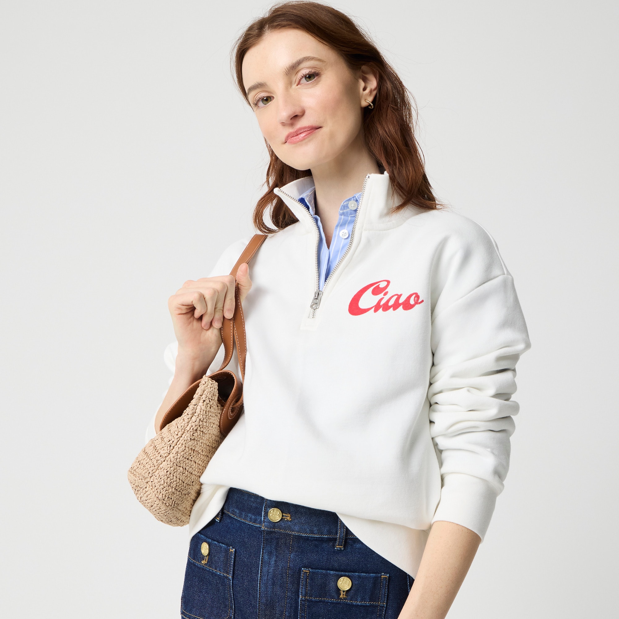 "Ciao" quarter-zip pullover