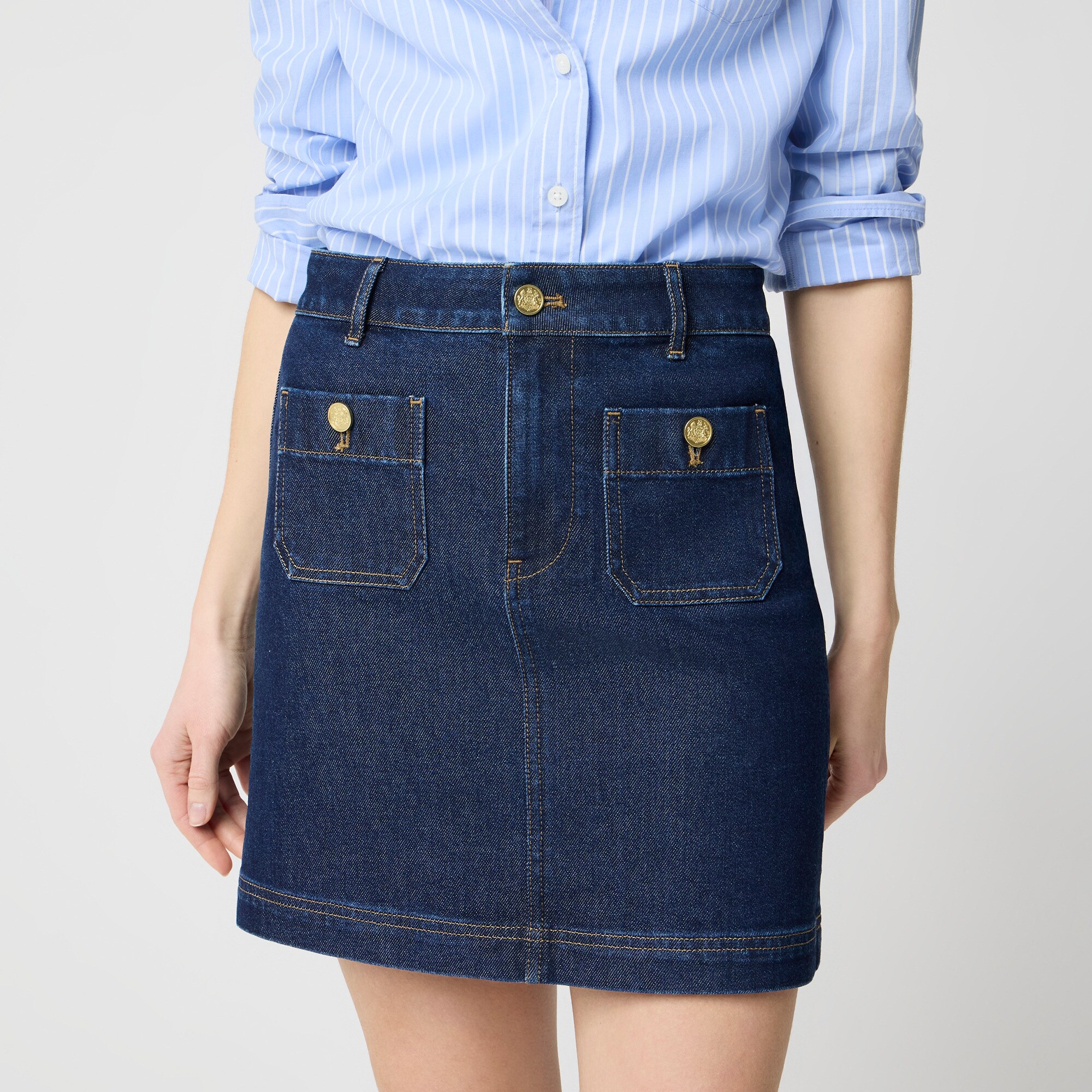 Denim patch-pocket Lizzie skirt