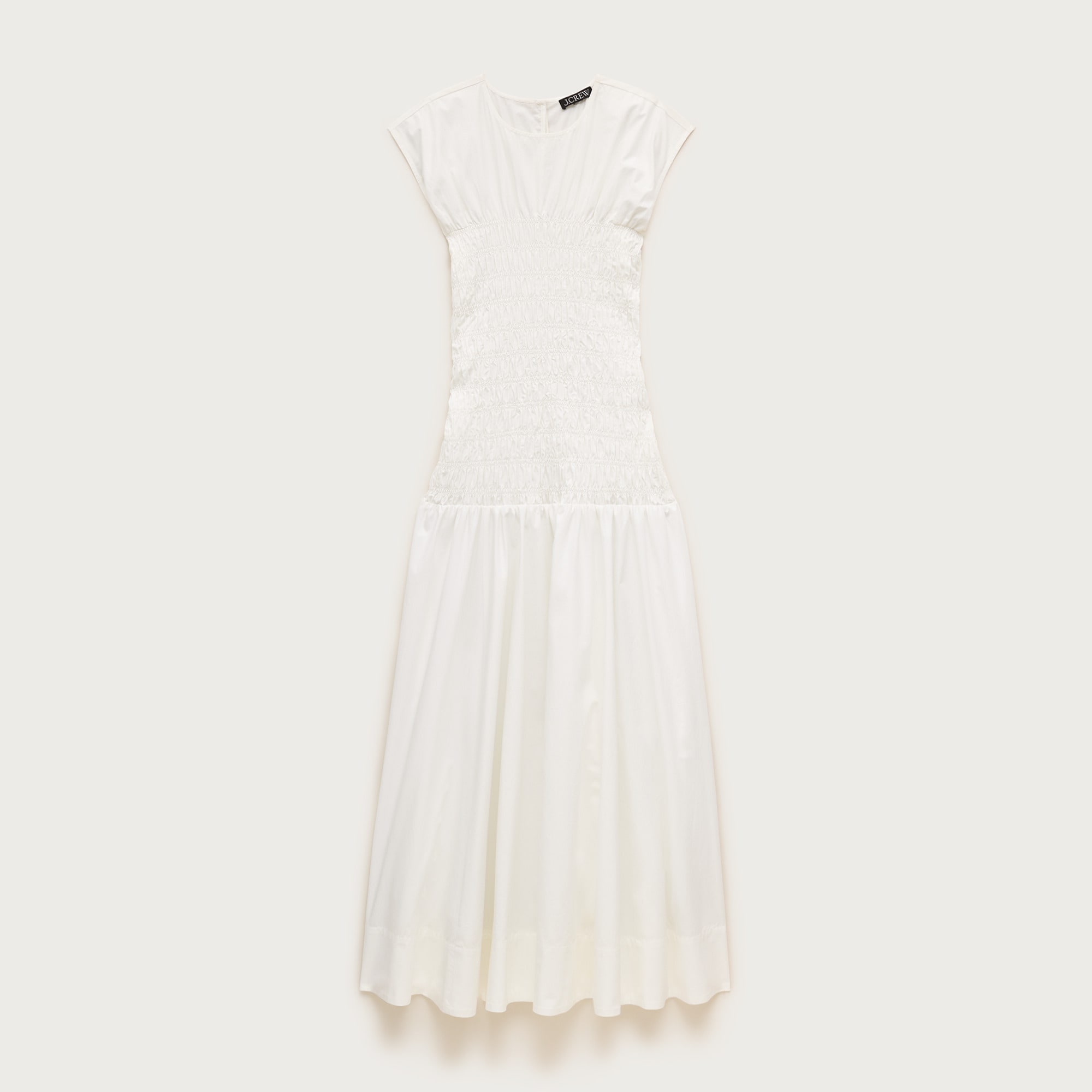 Smocked Dress In Cotton Poplin For Women | J.Crew