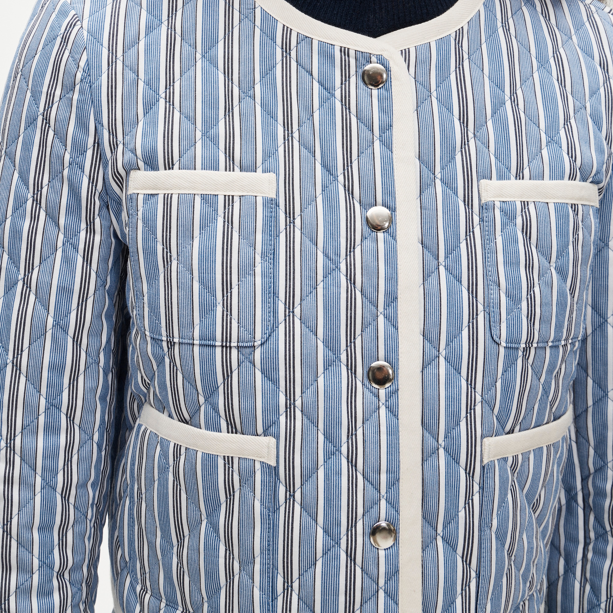 Quilted lady jacket in striped cotton - image 4