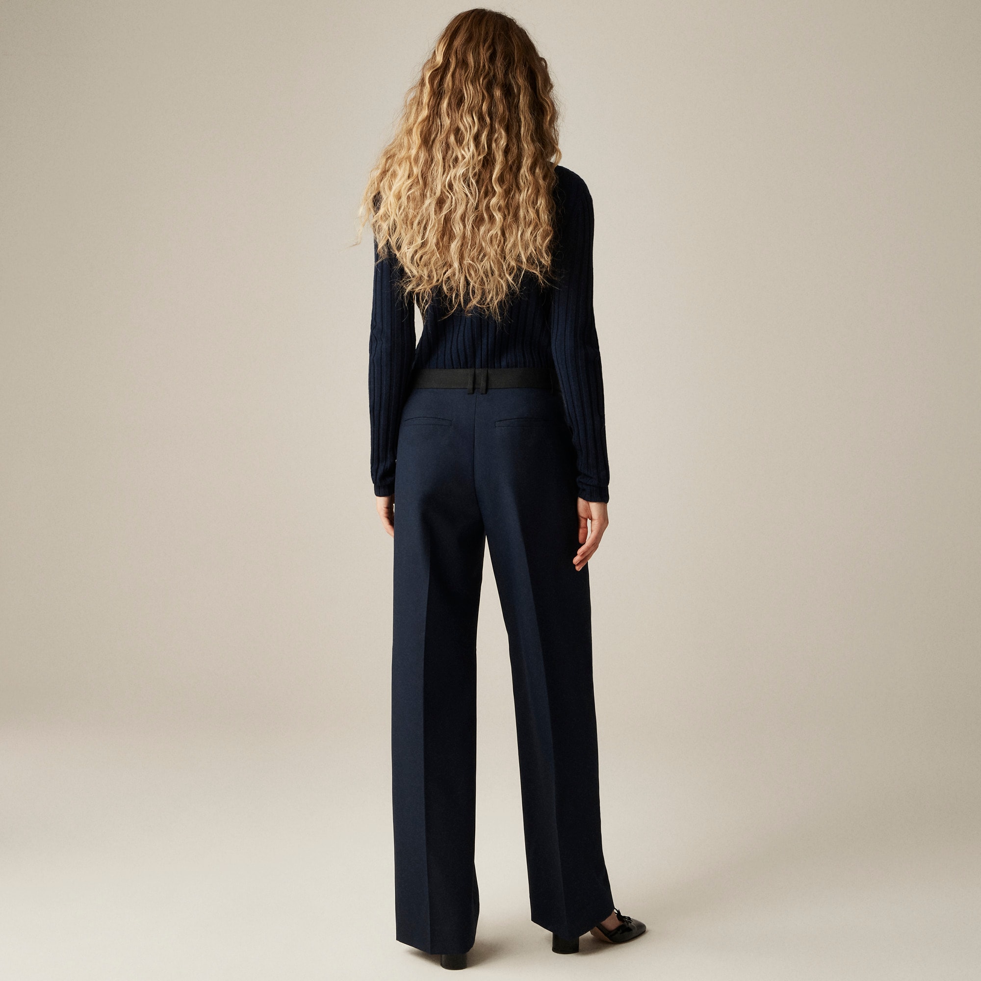 Relaxed-fit pleated pant in wool blend - image 5