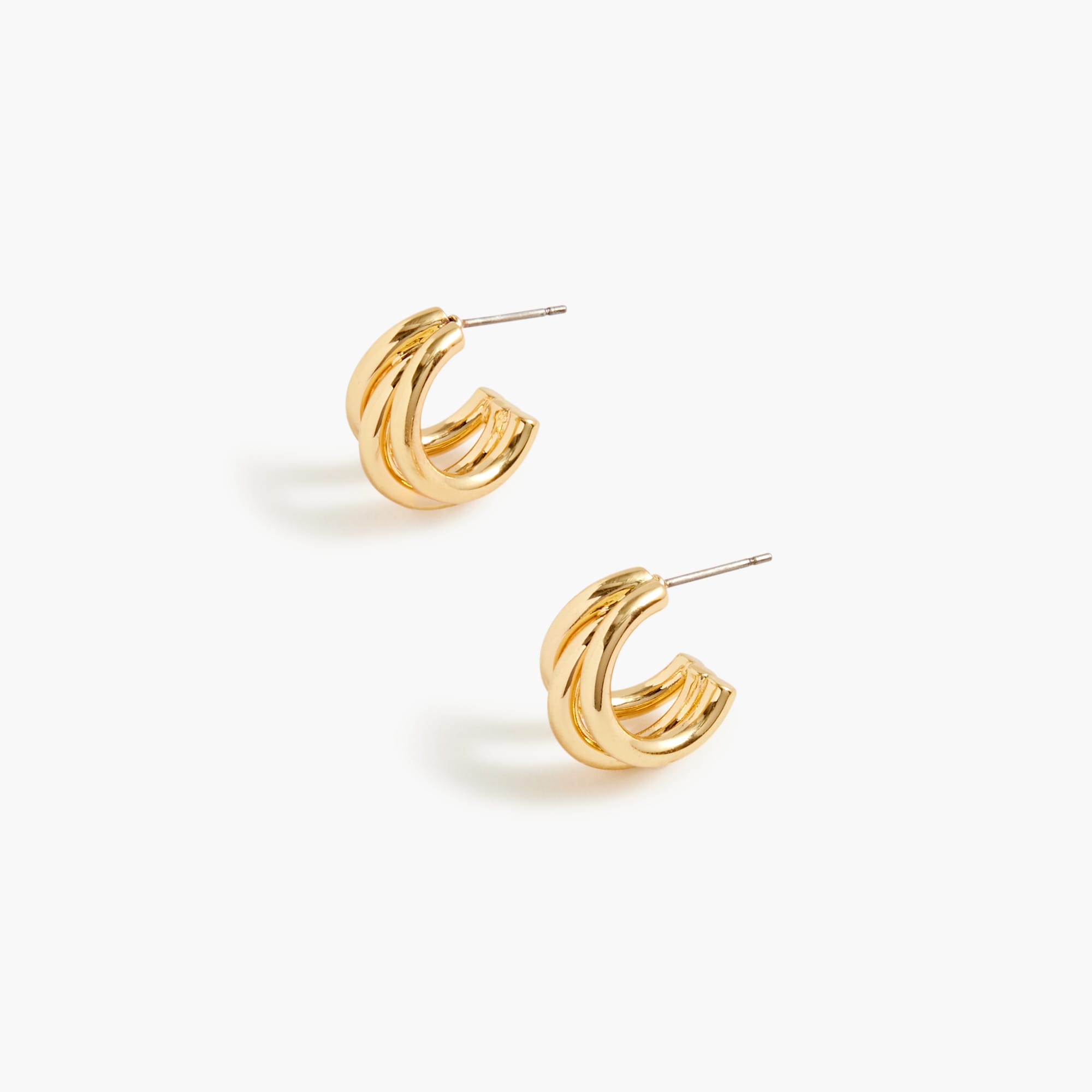Small triple-hoop earrings