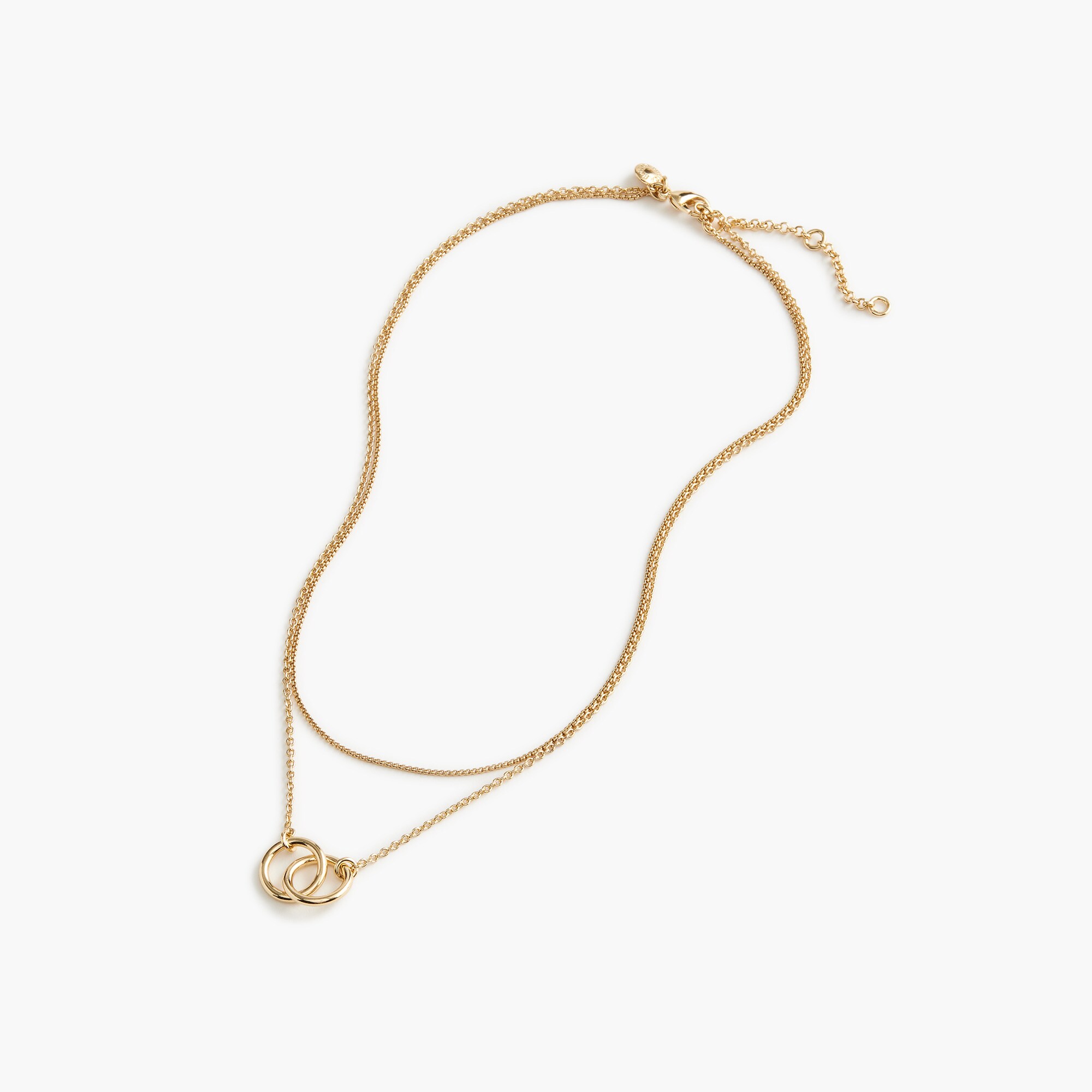 womens Intertwined hoops layering necklace