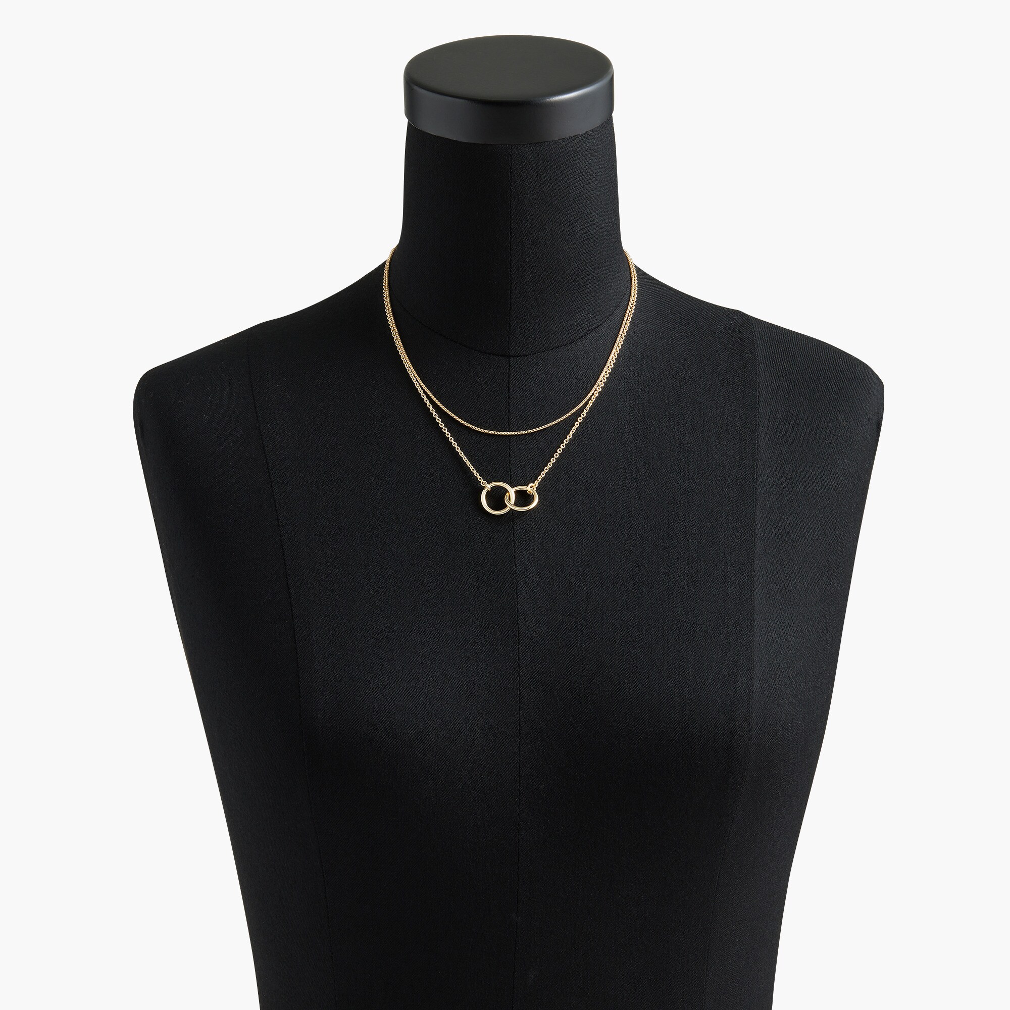 Intertwined hoops layering necklace