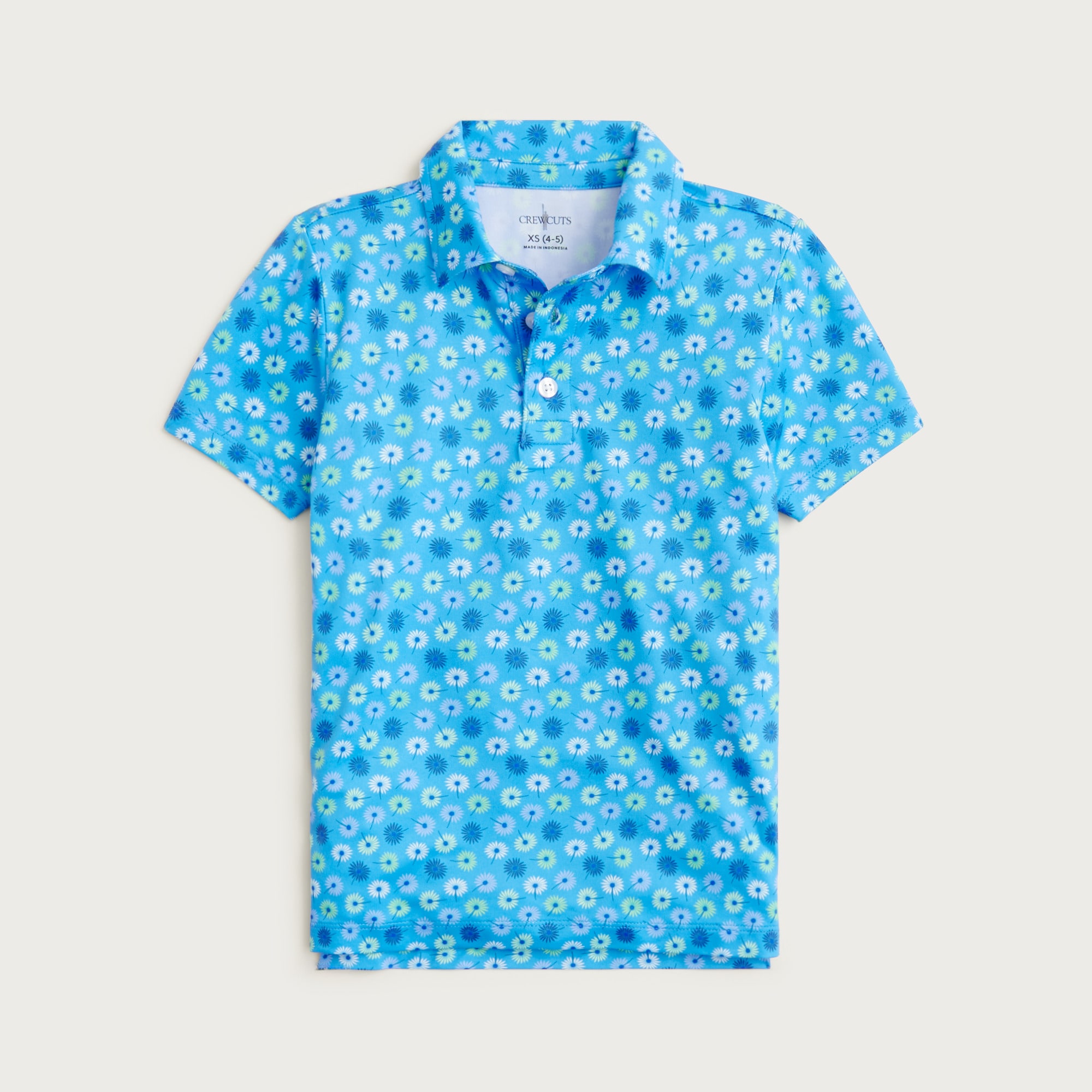 Kids' short-sleeve active polo shirt in stripe