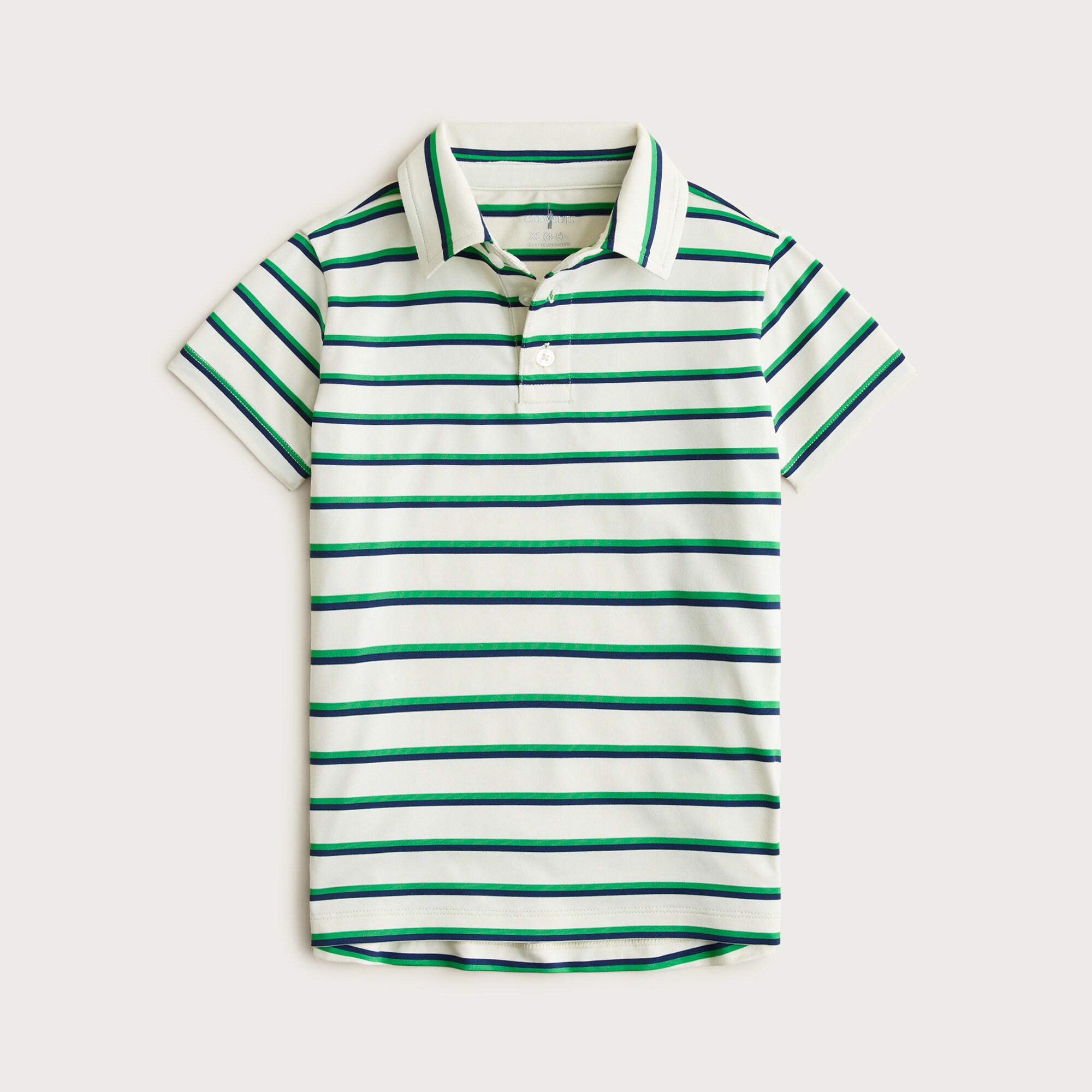 Kids' short-sleeve active polo shirt in stripe