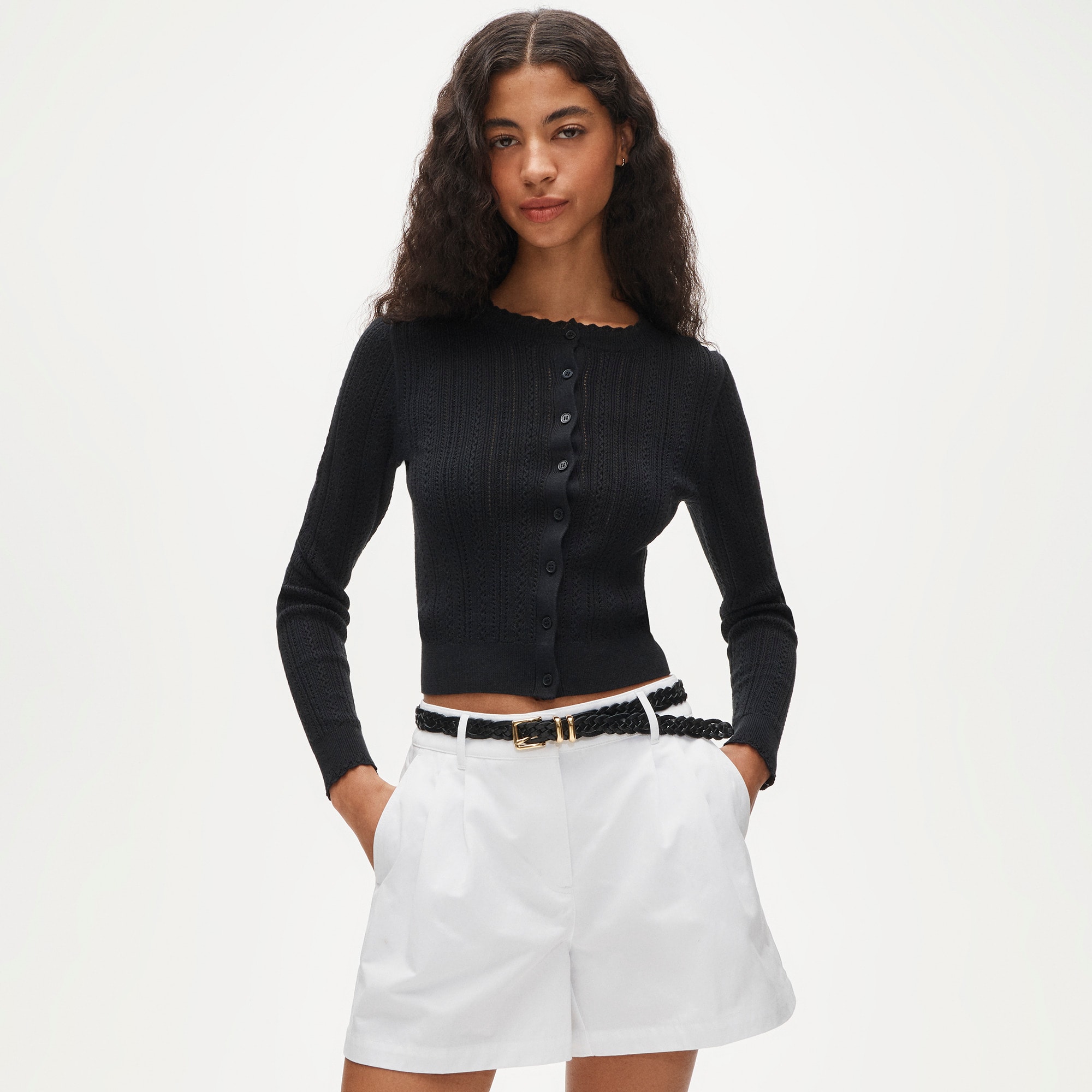 Pleated short in cotton-nylon blend - image 3