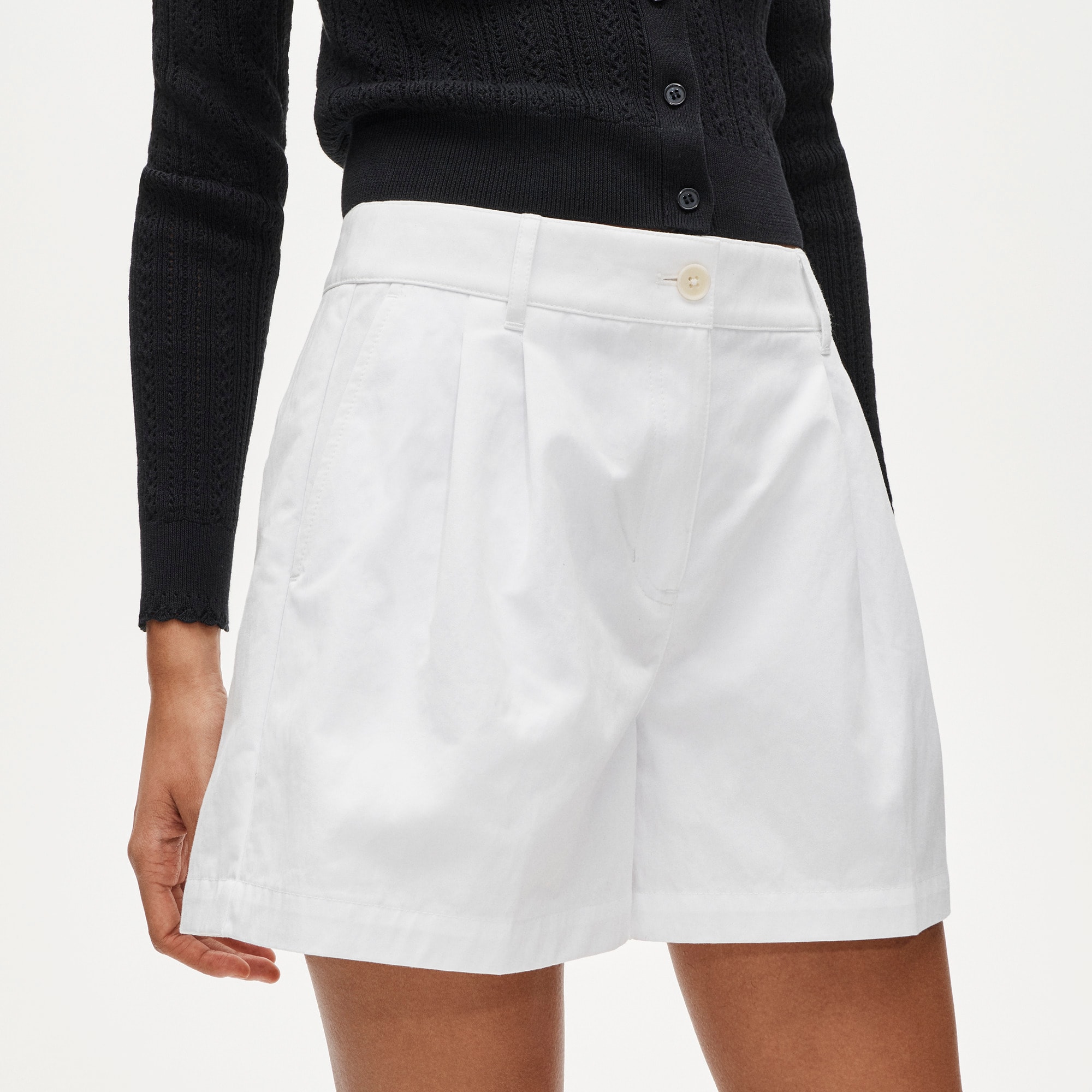 Pleated short in cotton-nylon blend - image 4