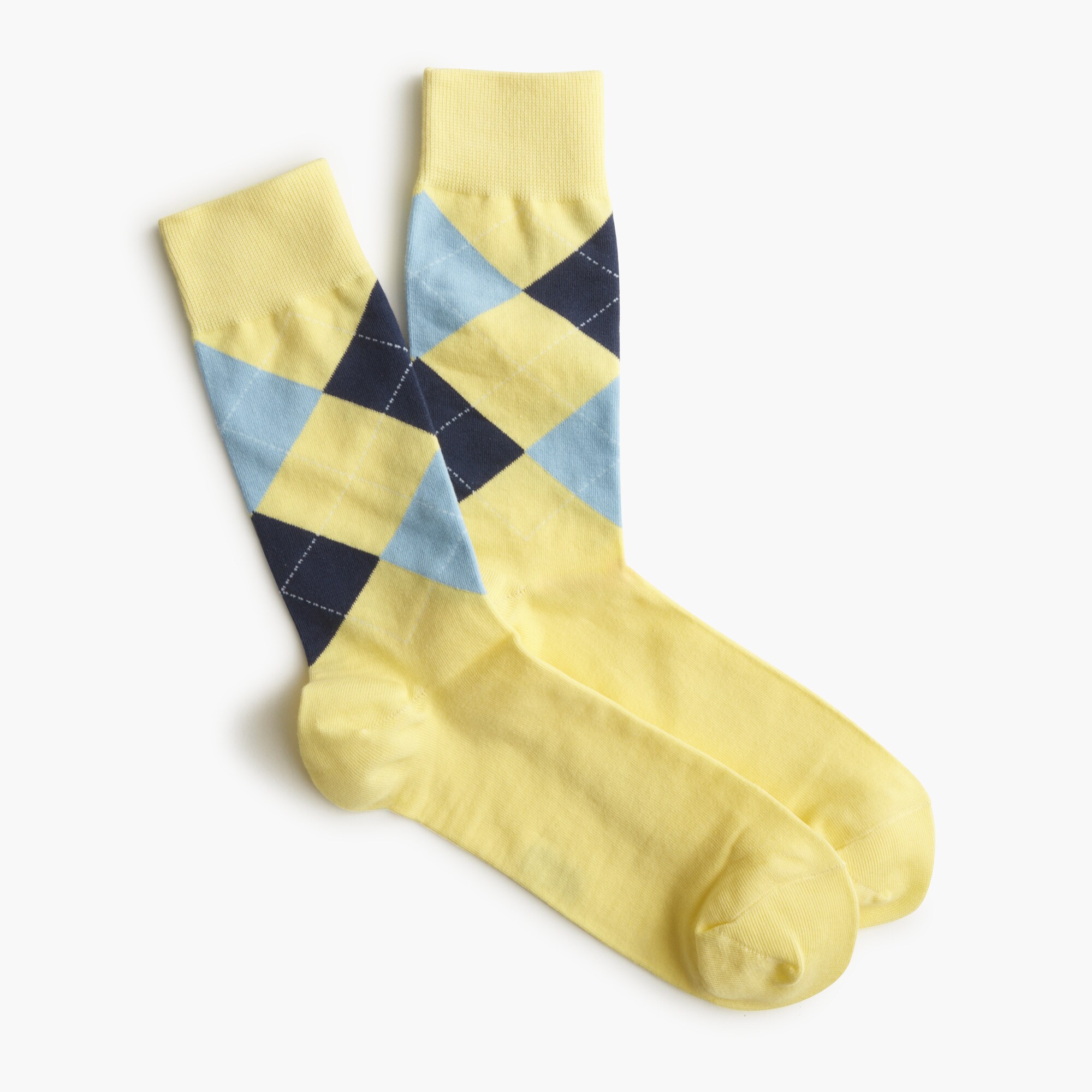 mens Yellow argyle socks
