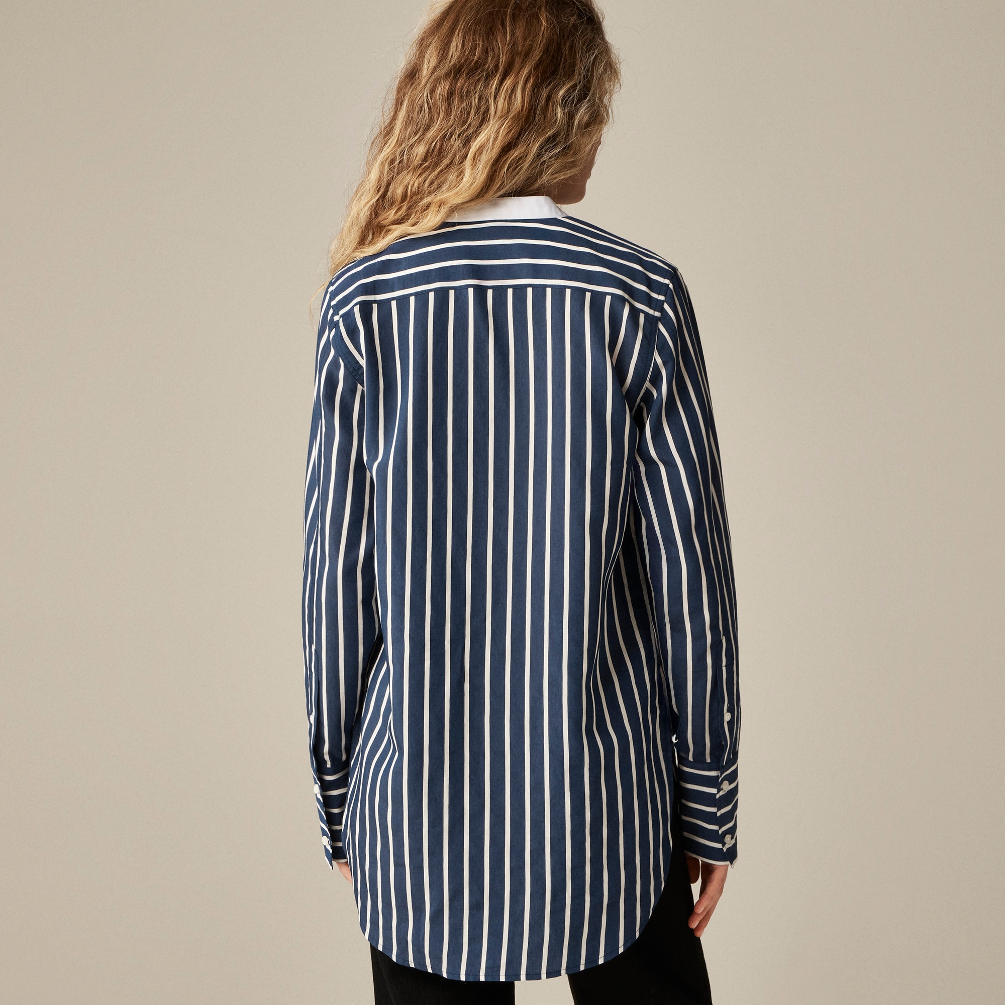 Tuxedo-bib button-up shirt in stripe - image 5