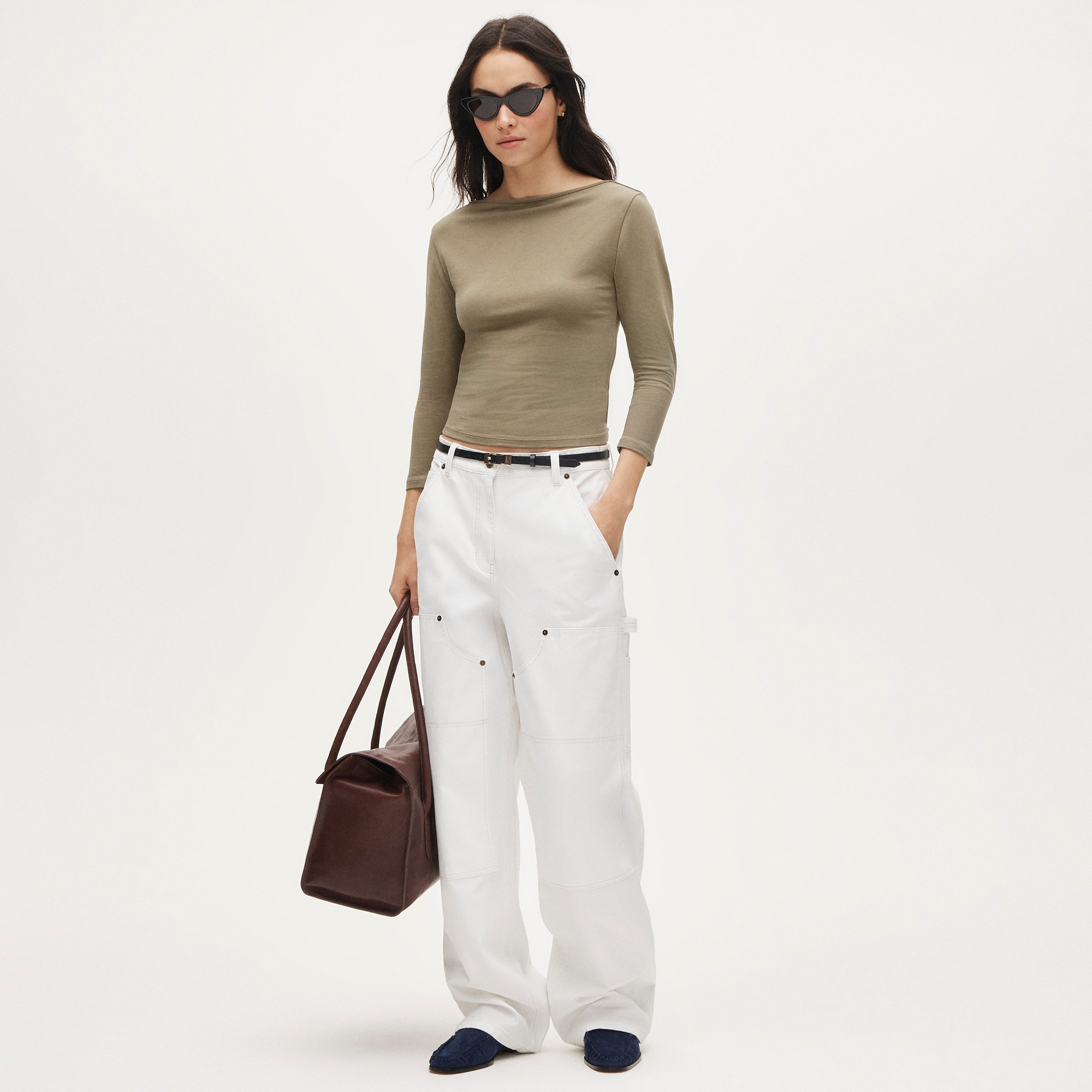 Ballet-sleeve top in lightweight stretch cotton blend - image 3