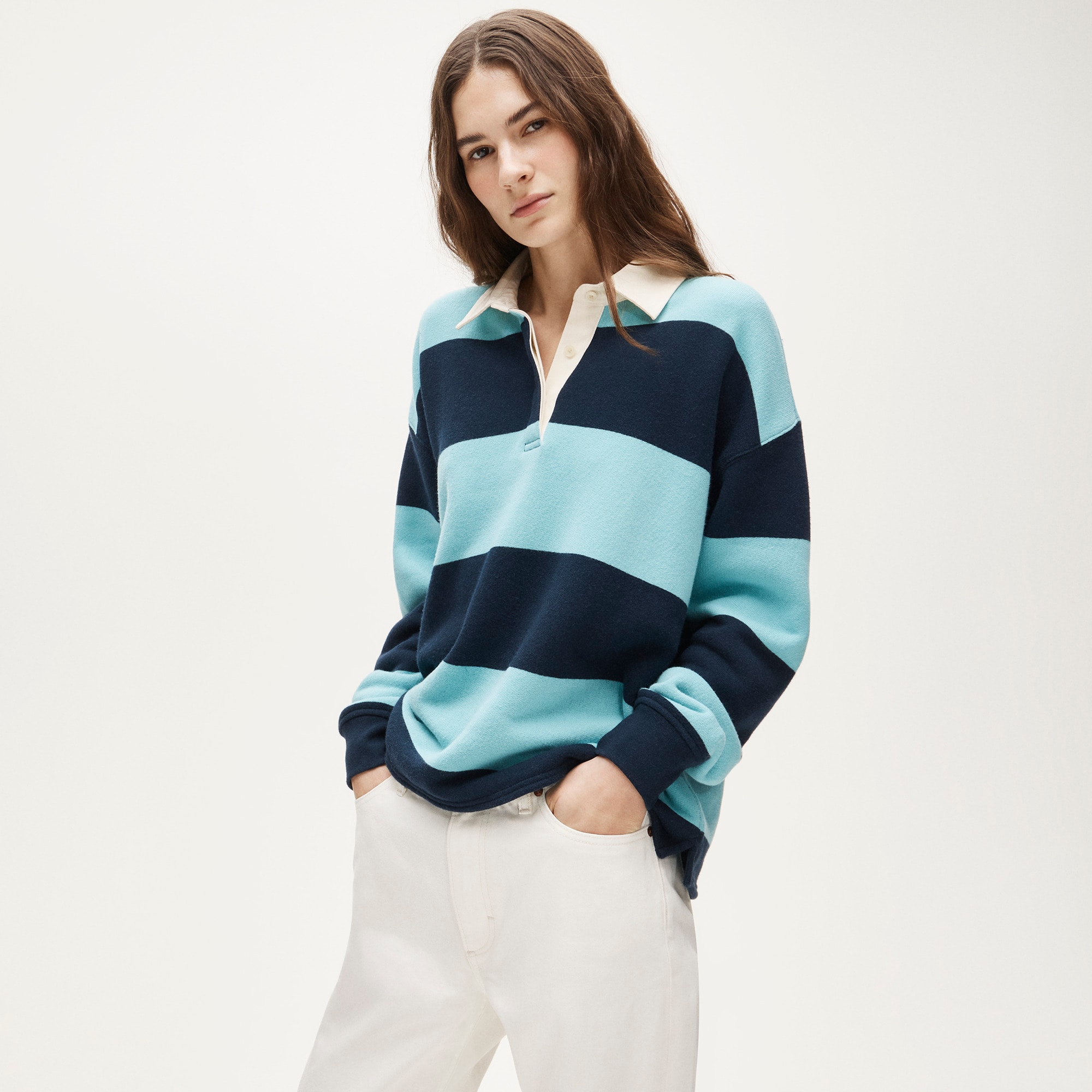 Heritage terry relaxed rugby sweatshirt