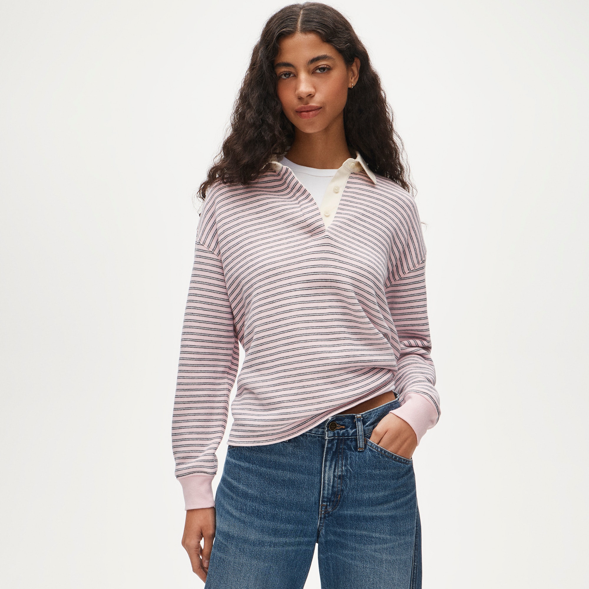 Heritage terry relaxed rugby sweatshirt
