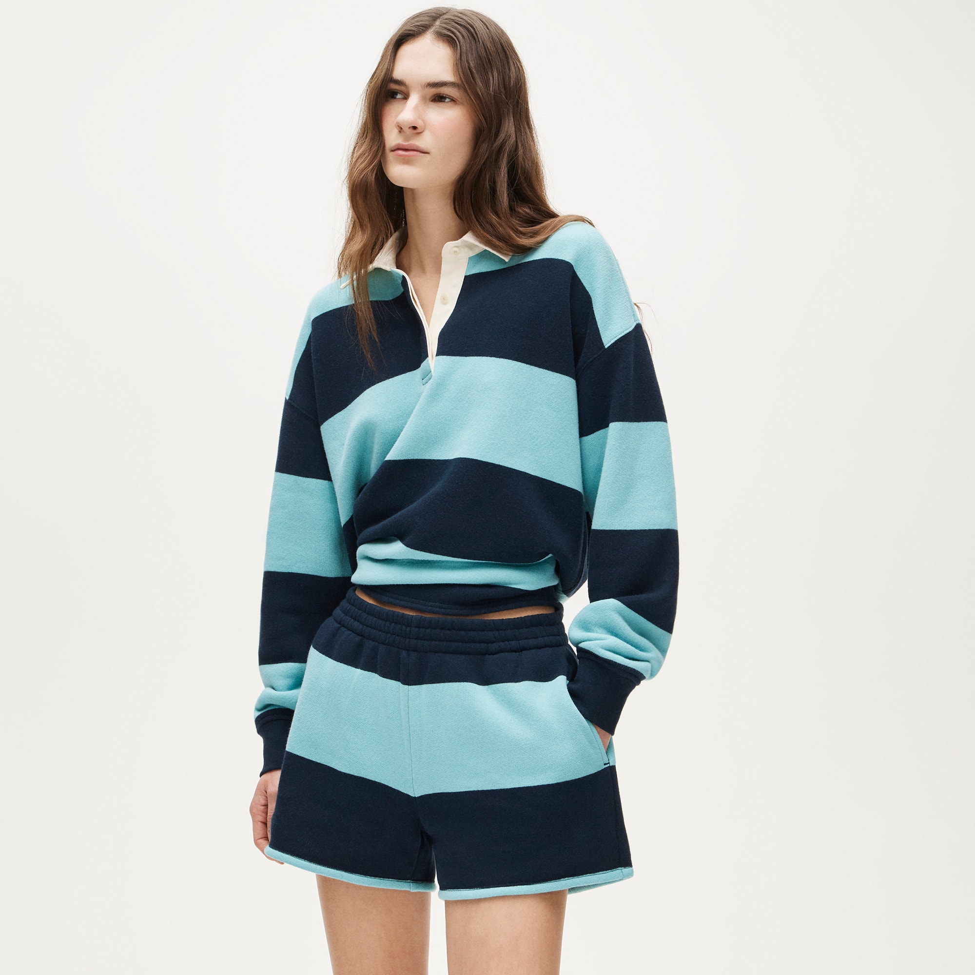 Heritage terry sweatshort in stripe - image 3