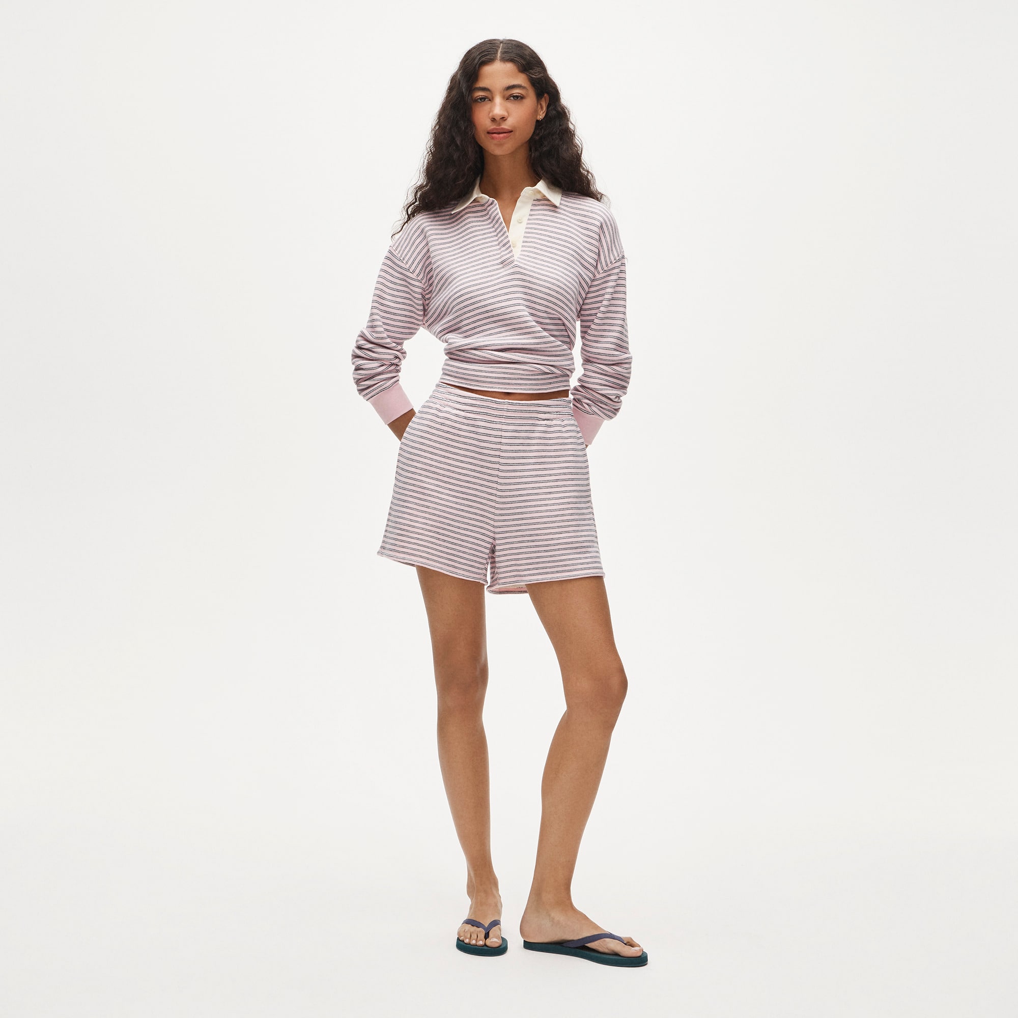 Heritage terry sweatshort in stripe