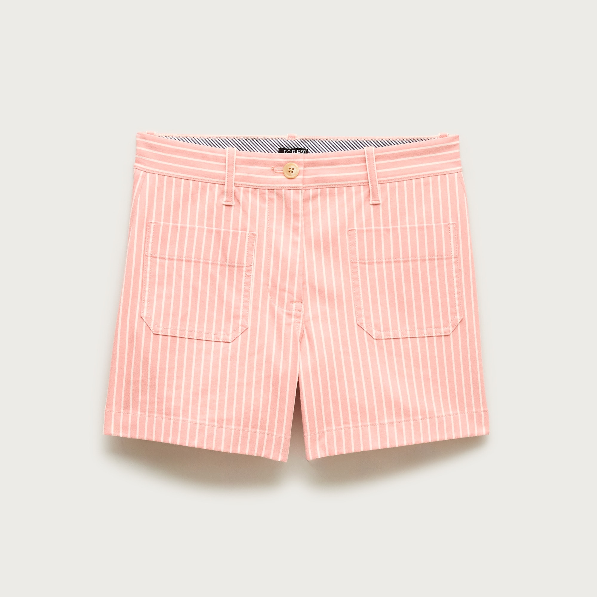 Patch-pocket chino short in stripe