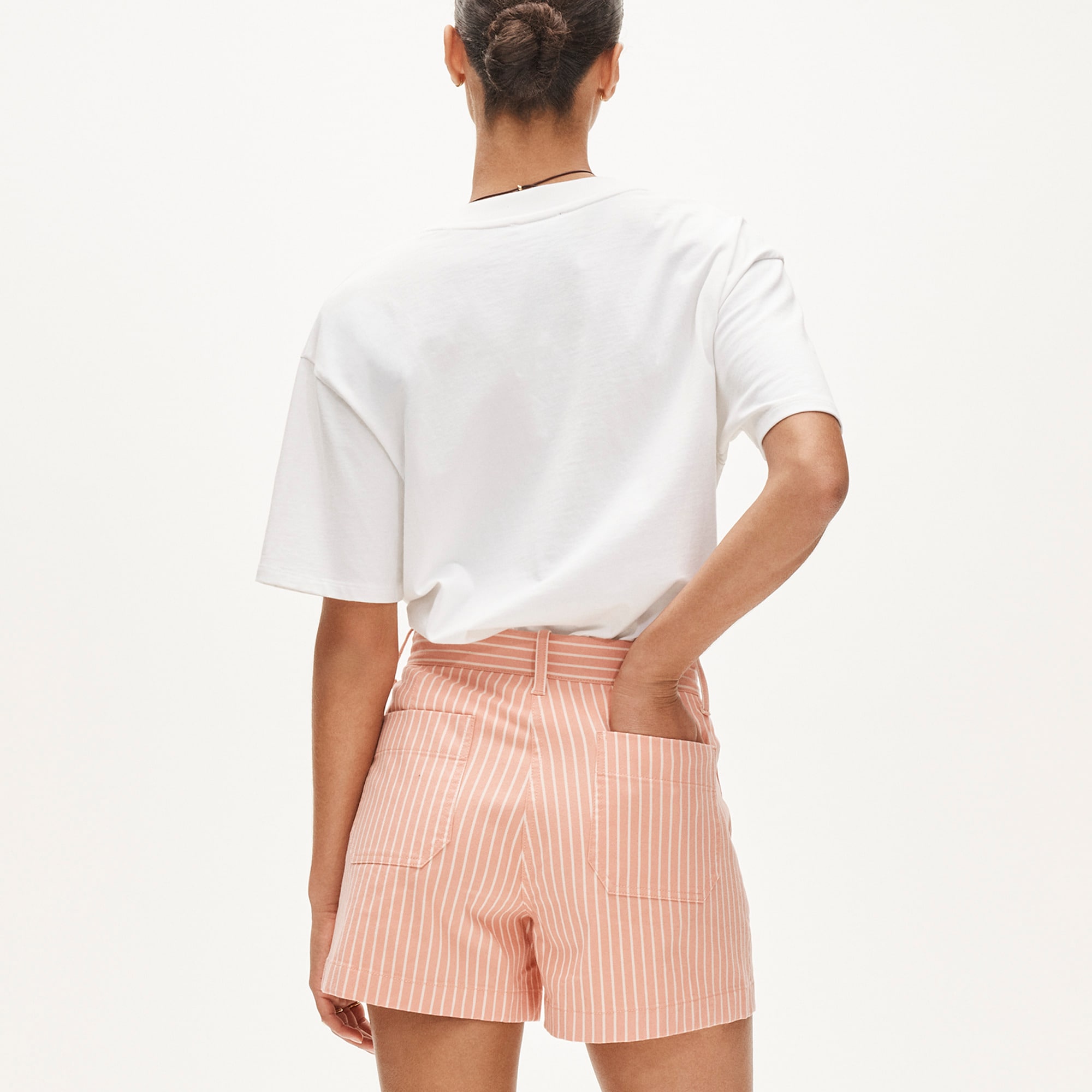 Patch-pocket chino short in stripe - image 5