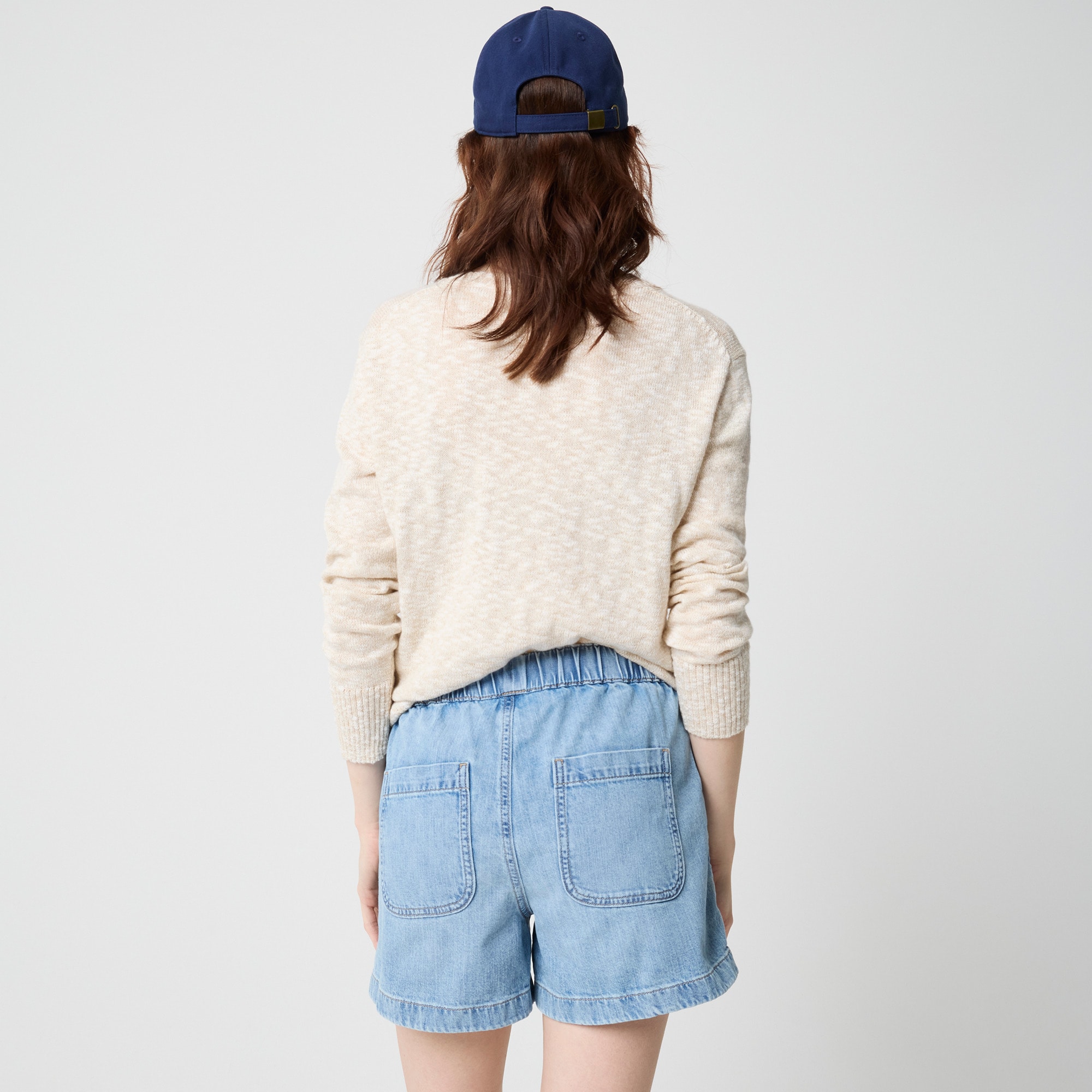Drawstring denim short - image 3