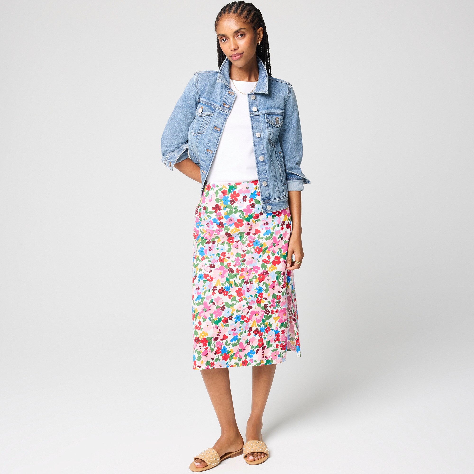 Linen-blend Midi Skirt For Women | Factory