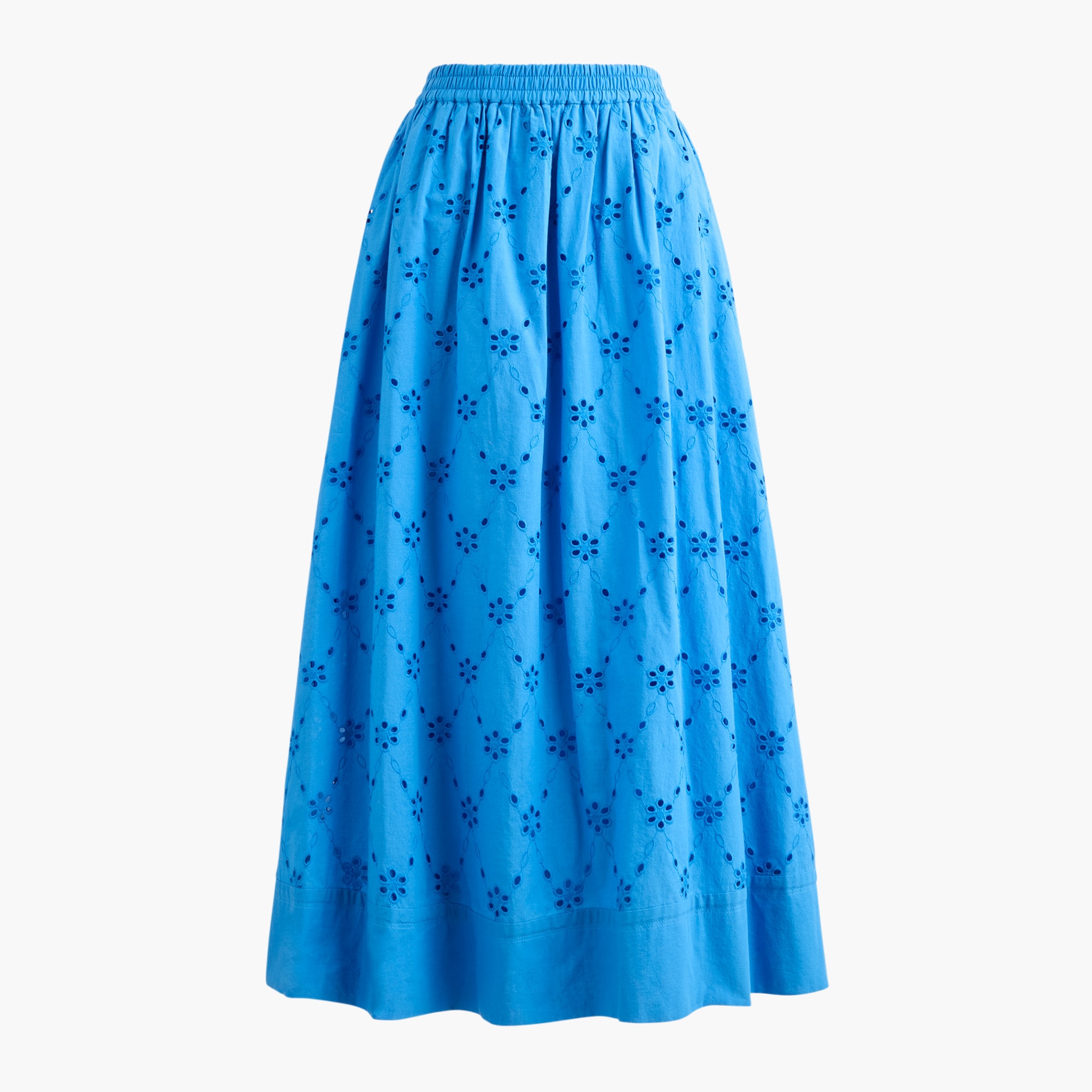 Eyelet midi skirt