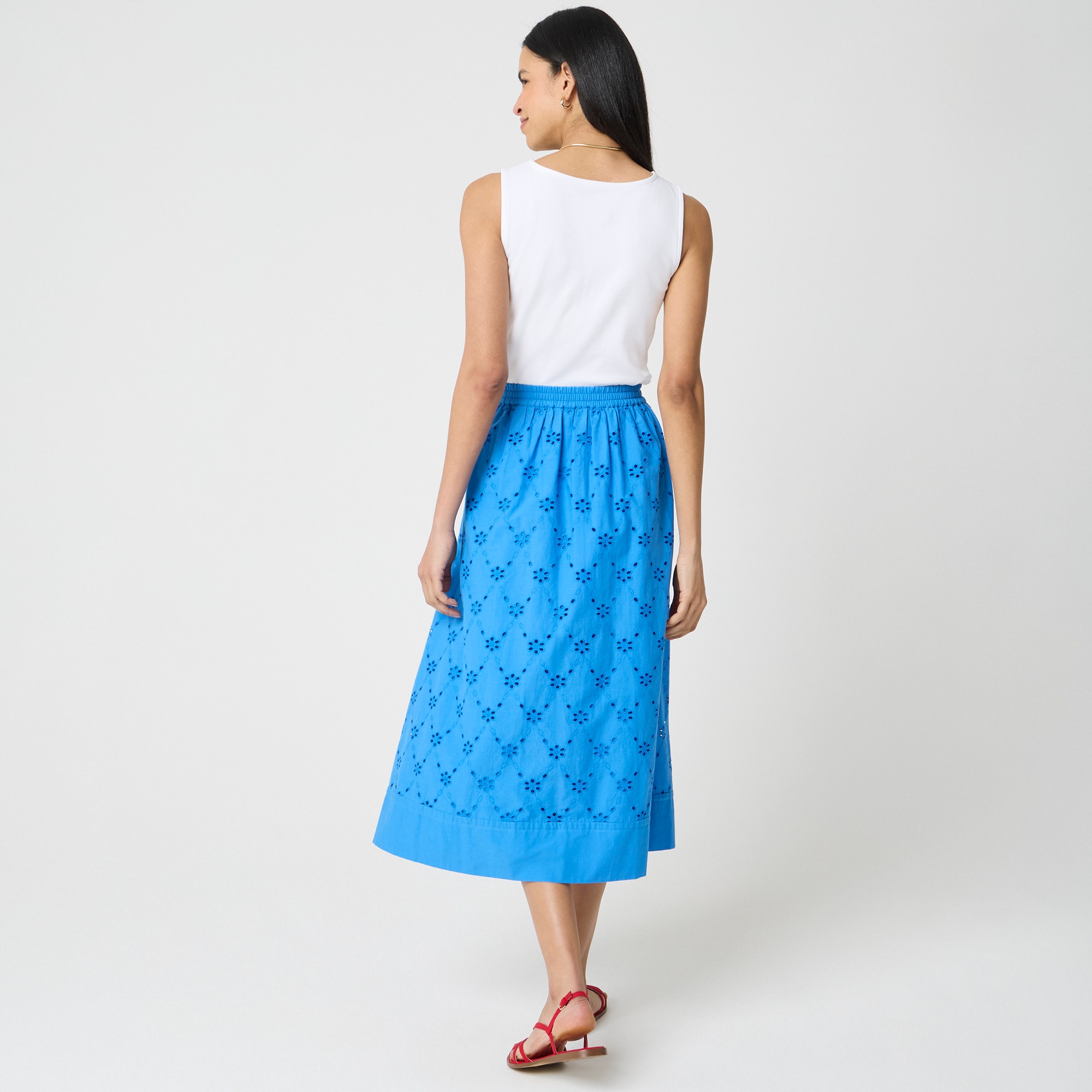 Eyelet midi skirt - image 3
