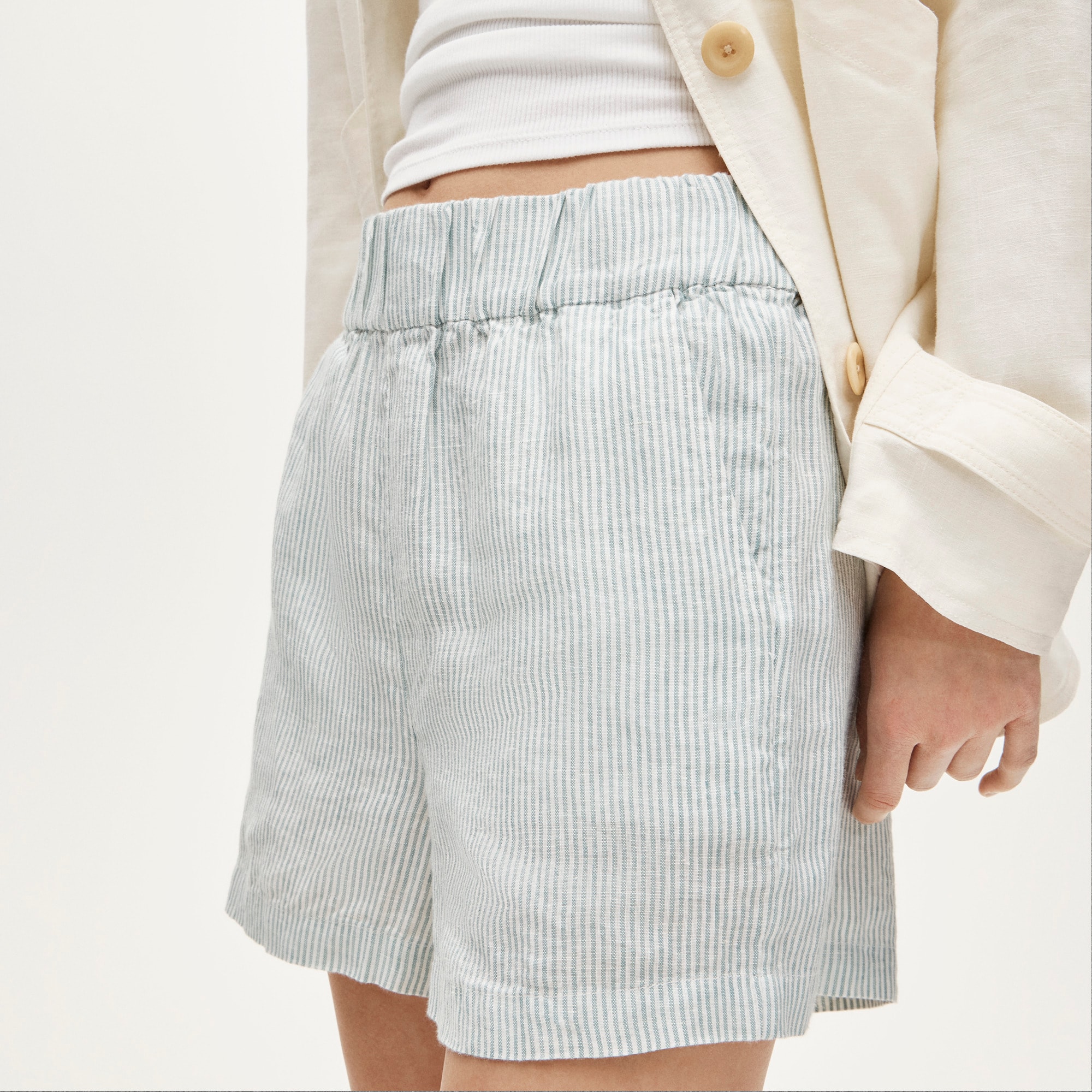 Tropez short in linen stripe