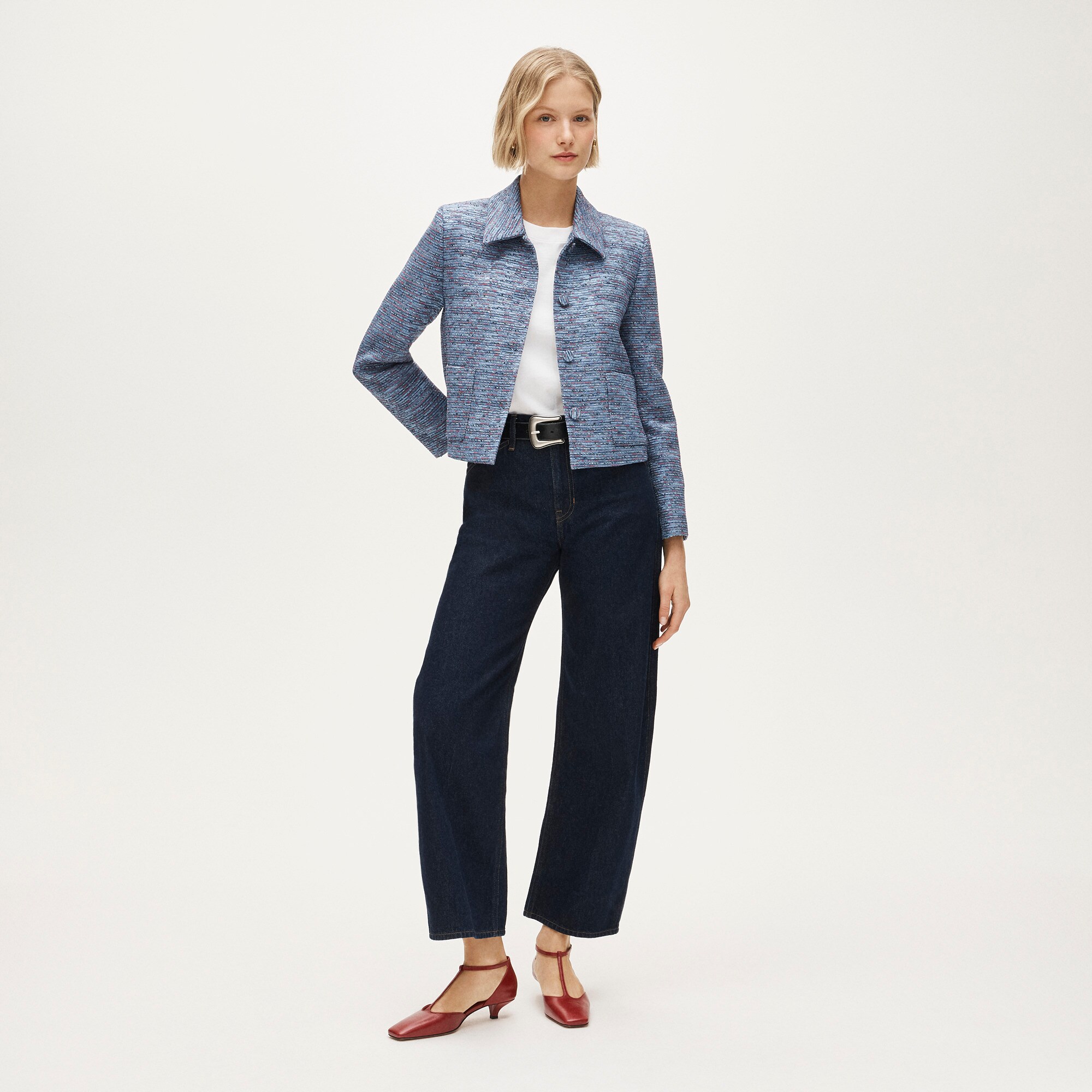 Cropped lady jacket in tweed