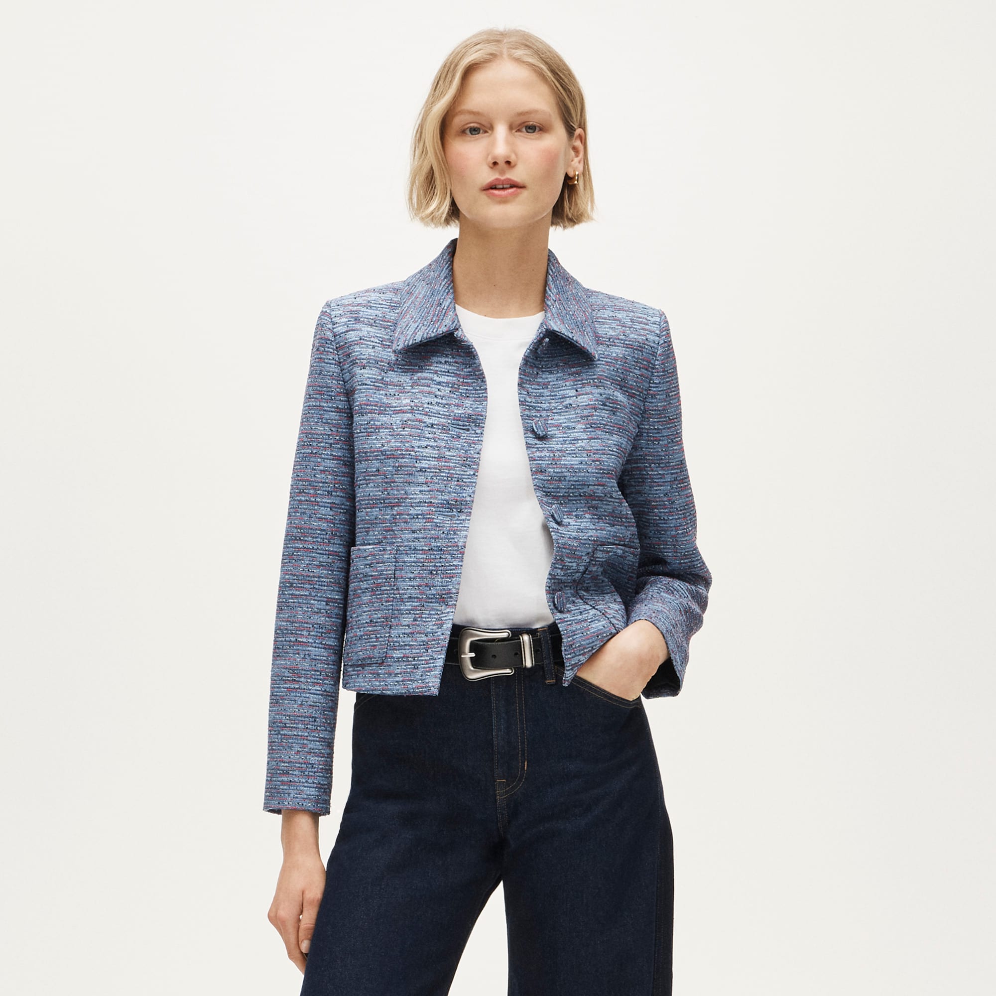 Cropped lady jacket in tweed - image 2