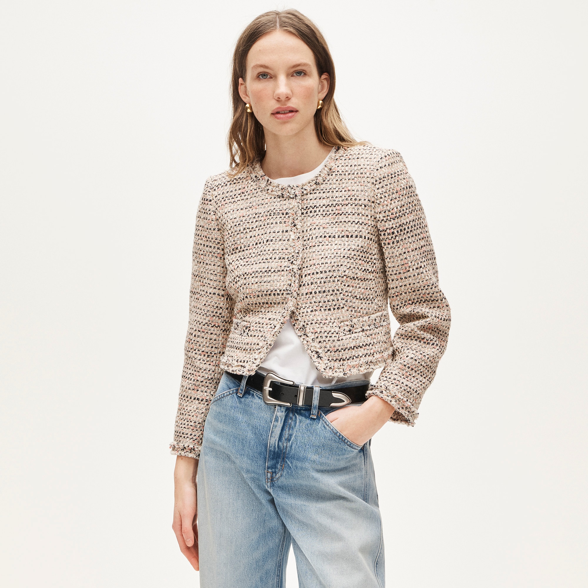 Lady jacket in Italian textured tweed