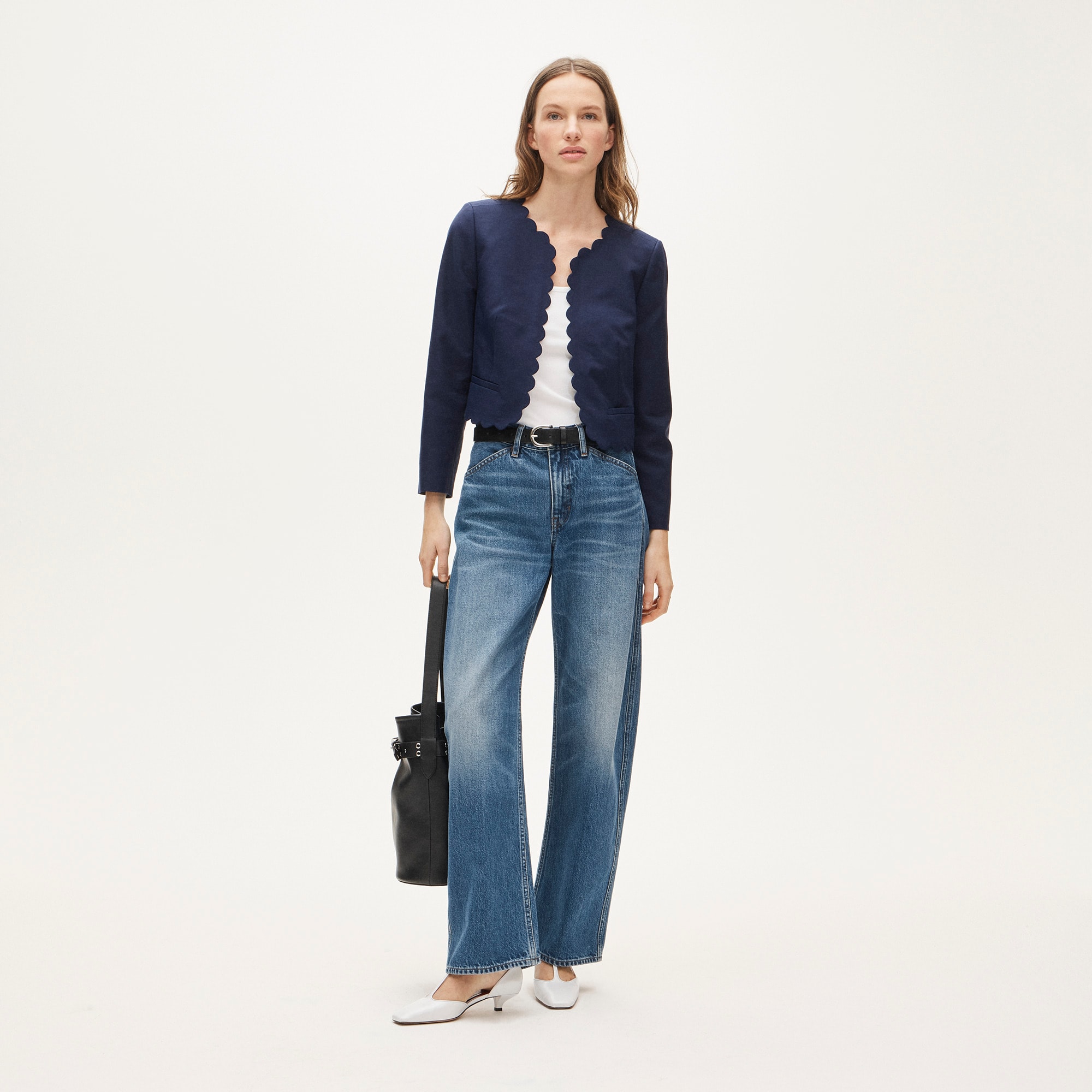 Louisa lady jacket with scalloped trim in Gramercy linen blend - image 4