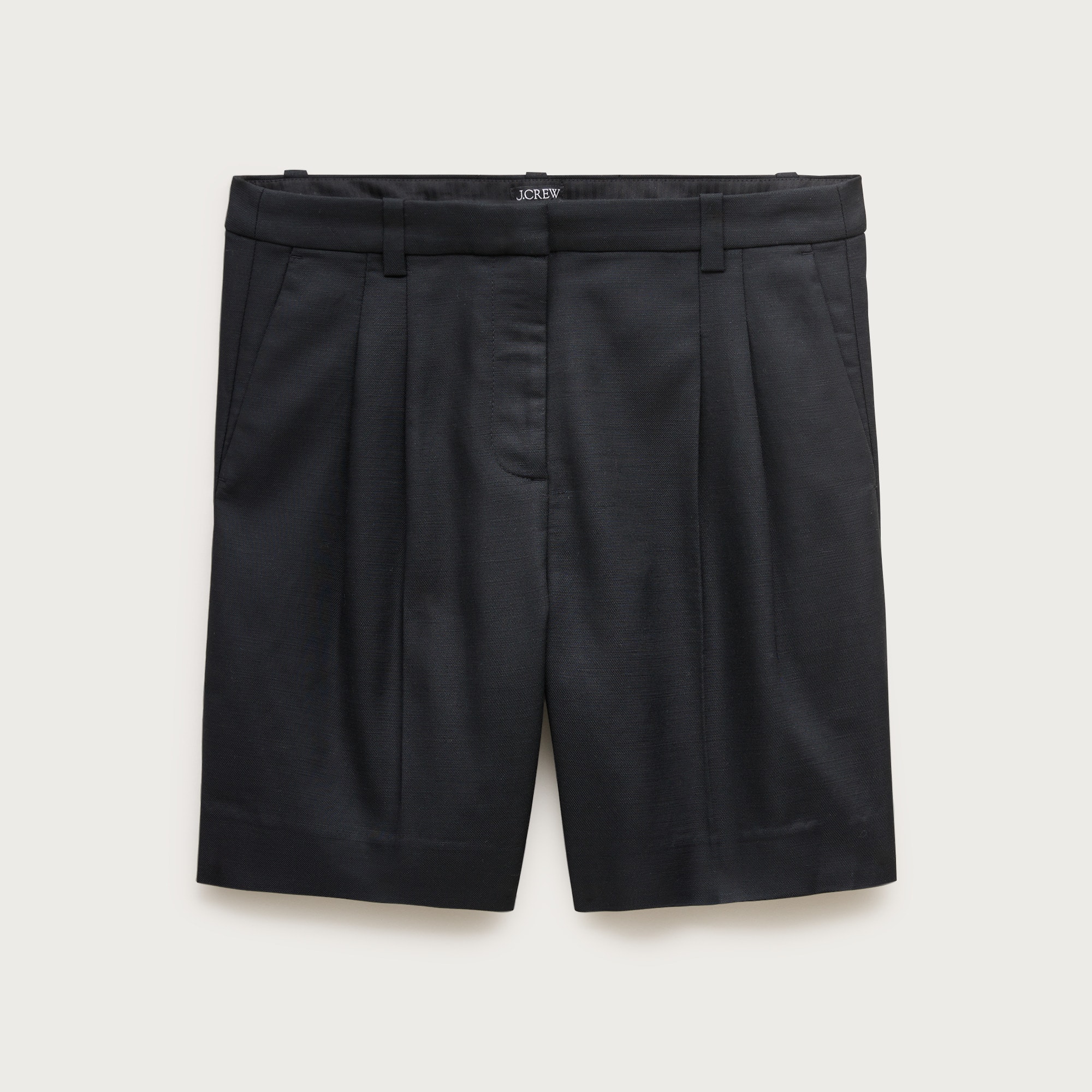  Pleated trouser short in Gramercy linen blend