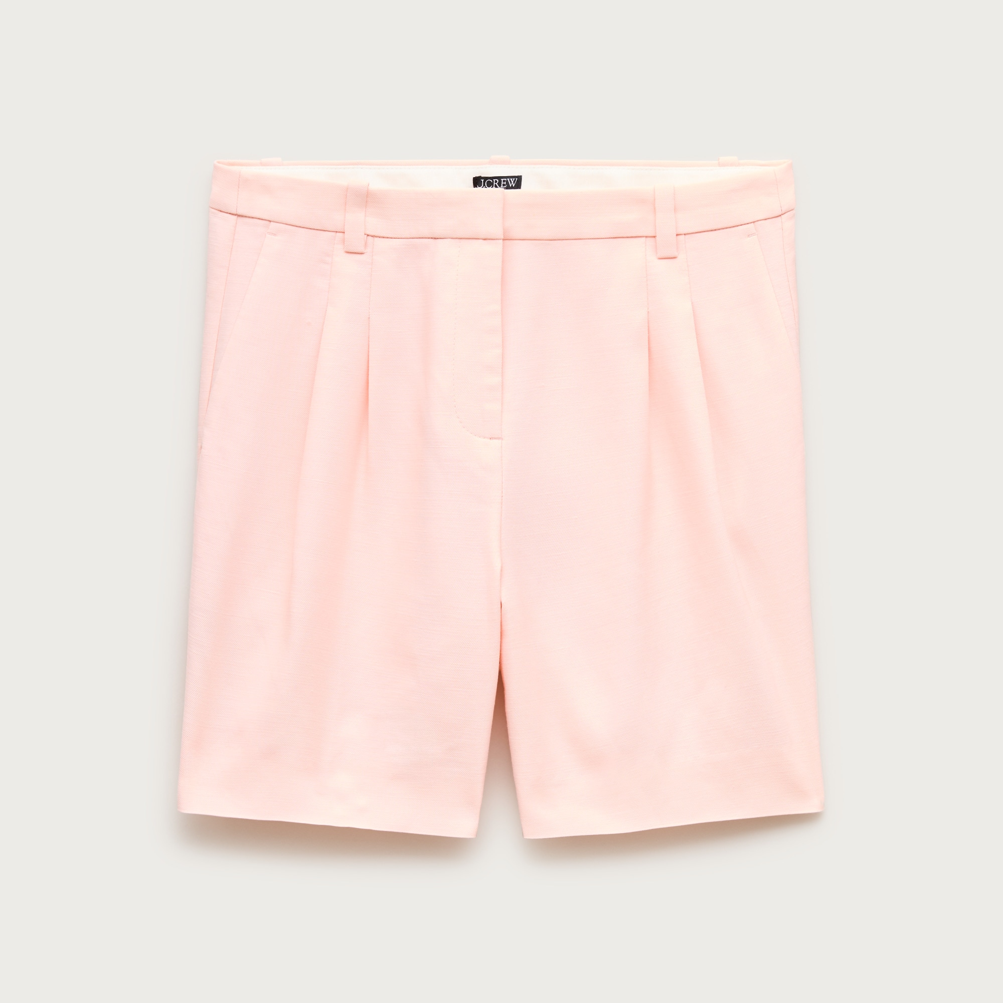 Pleated trouser short in Gramercy linen blend