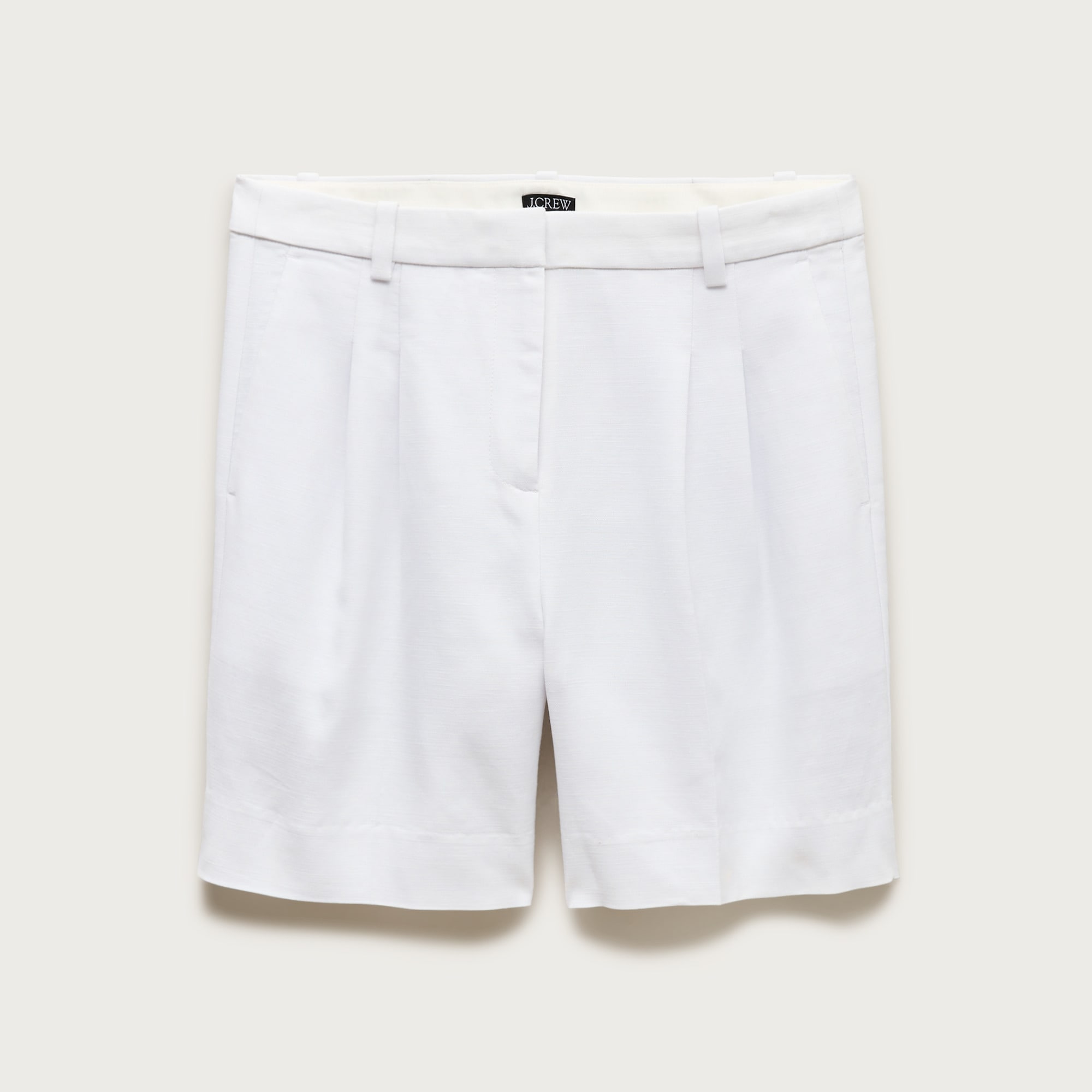 Pleated trouser short in Gramercy linen blend