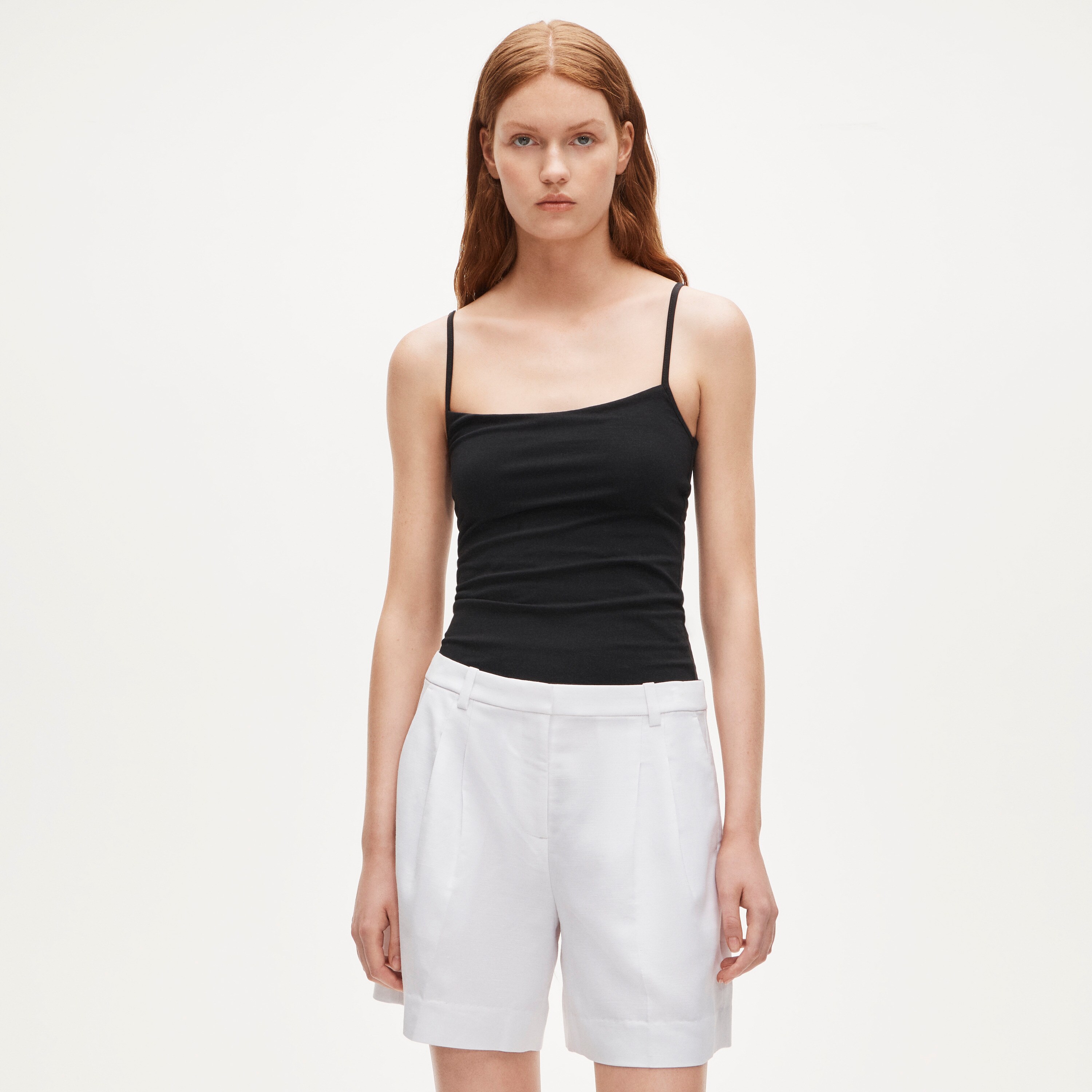 Pleated trouser short in Gramercy linen blend