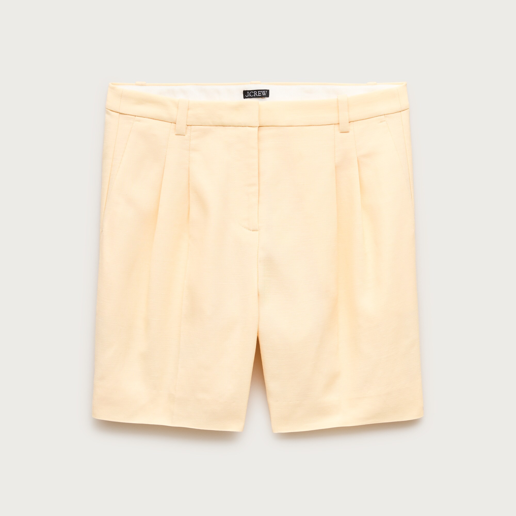 Pleated trouser short in Gramercy linen blend