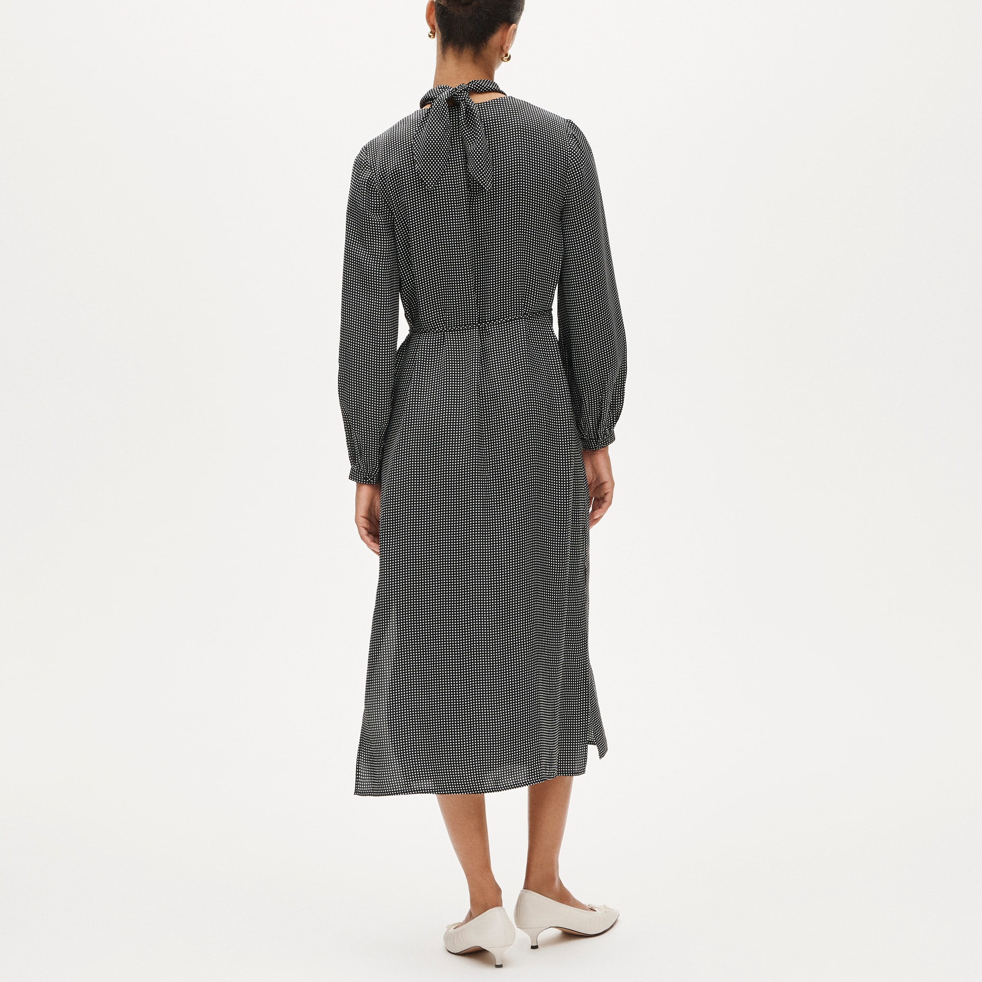Scarf-neck midi shift dress - image 4