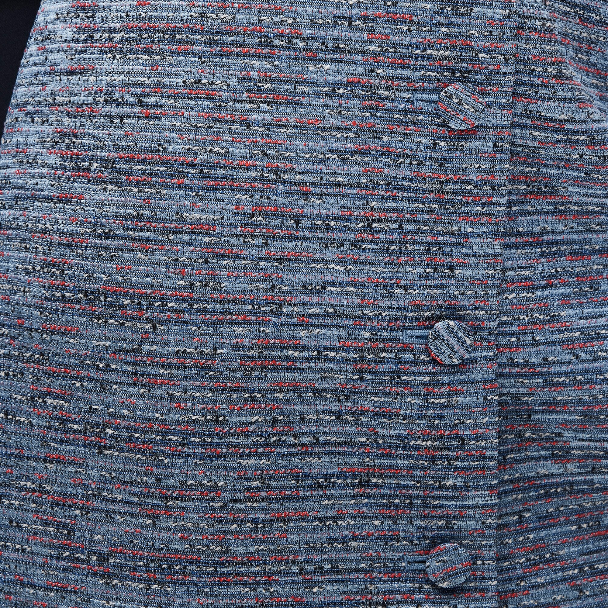 Fairfax button-front mini skirt in tweed