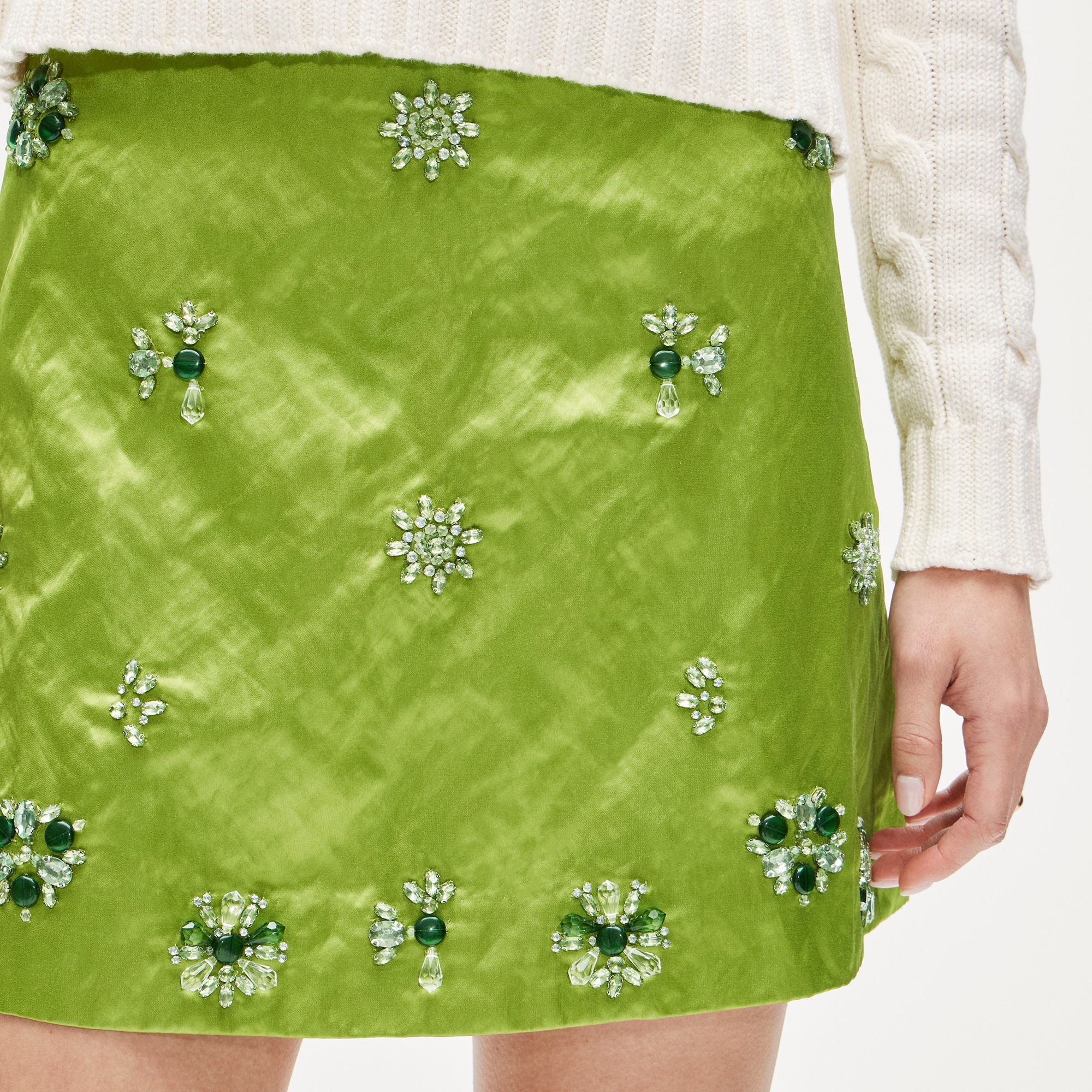 Collection Fairfax embellished mini skirt in memory satin