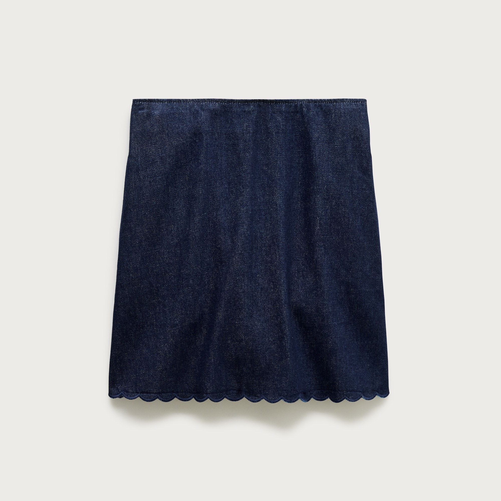 Fairfax scalloped mini skirt in denim