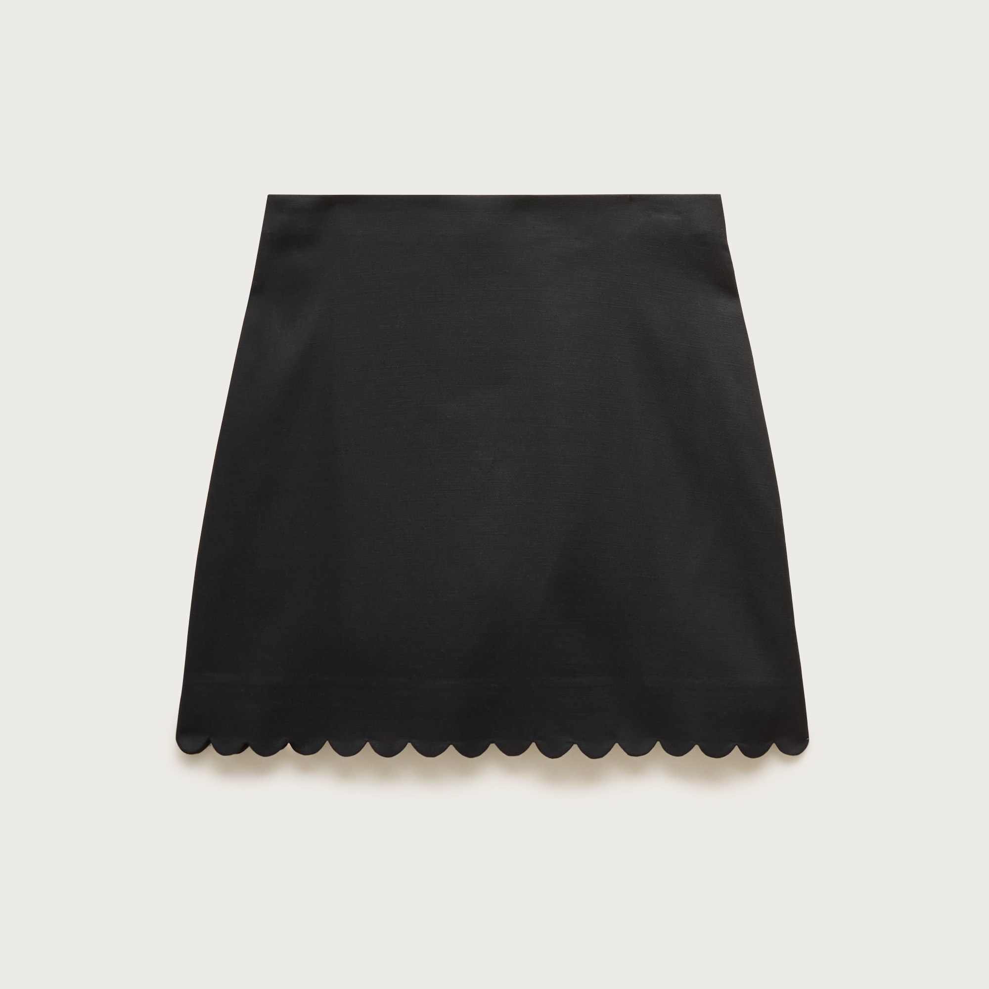 Fairfax scalloped mini skirt in Gramercy linen blend