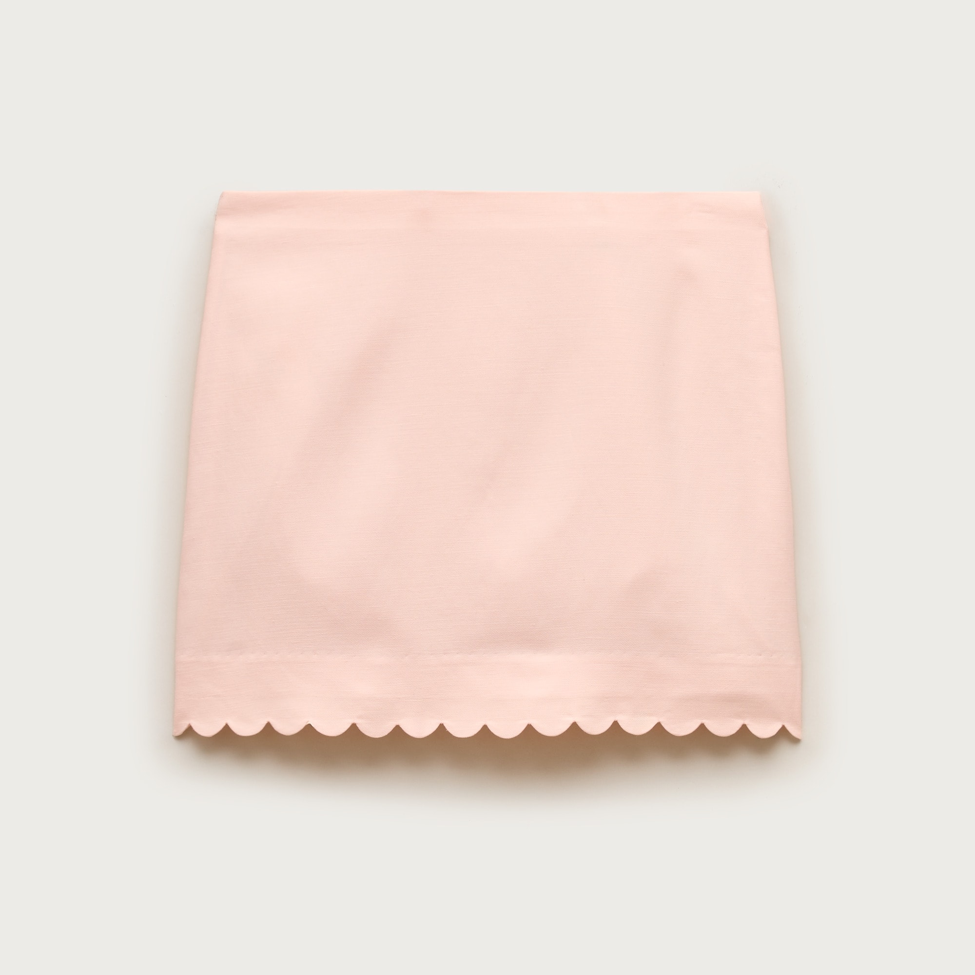 womens Fairfax scalloped mini skirt in Gramercy linen blend