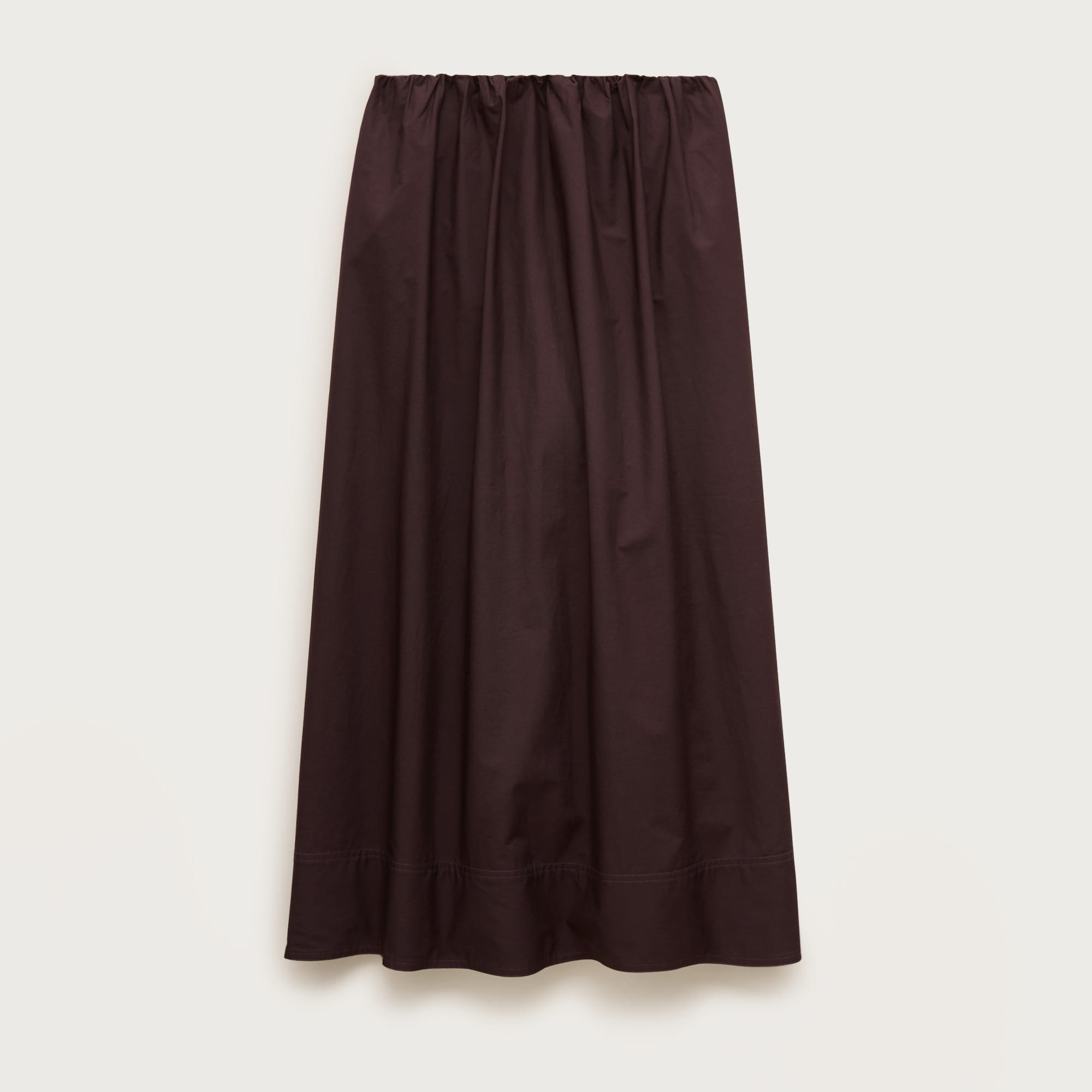 Pull-on midi skirt in cotton poplin