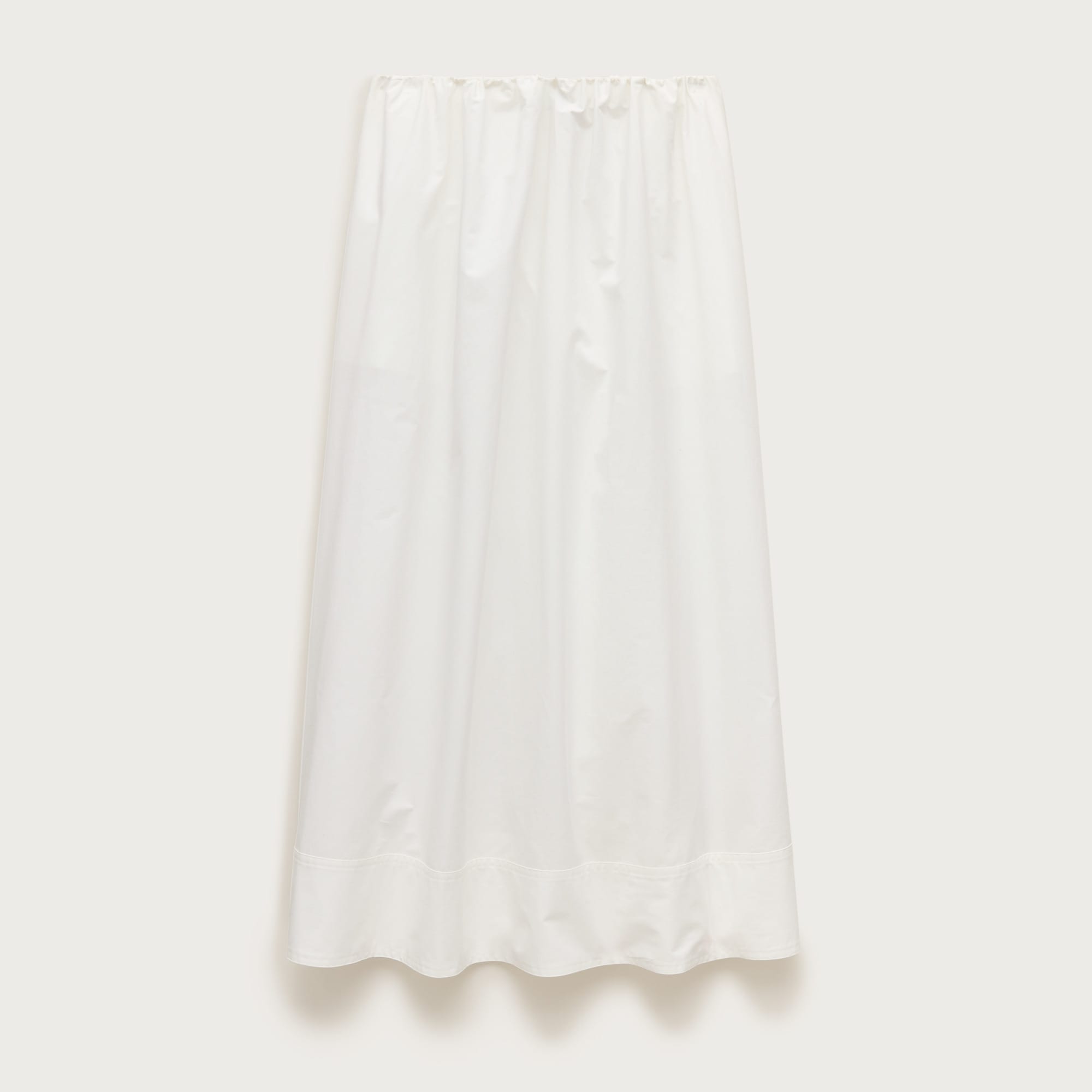 Pull-on midi skirt in cotton poplin