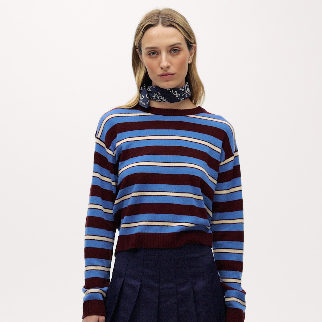 Pleated mini skirt in Gramercy linen blend
