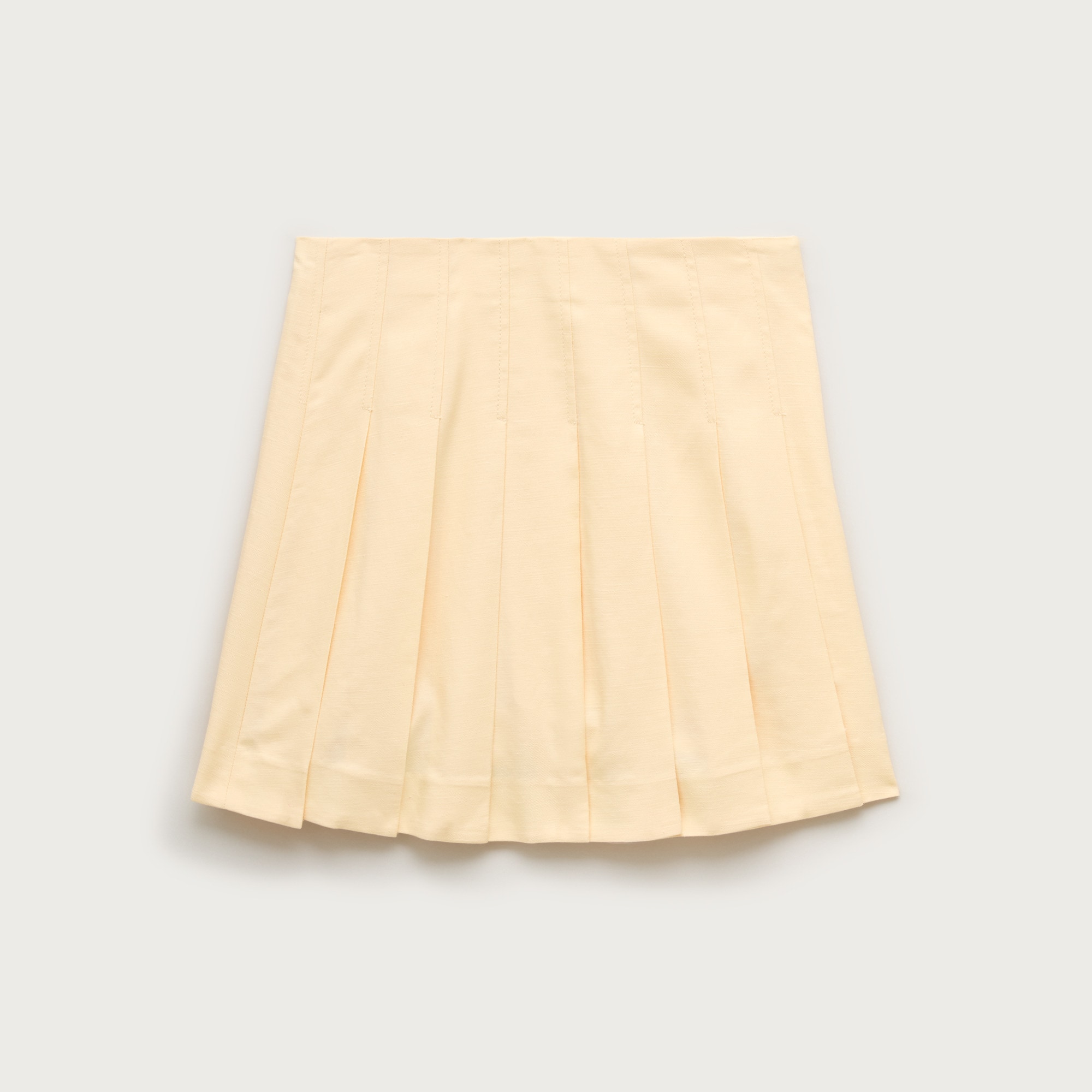 Pleated mini skirt in Gramercy linen blend