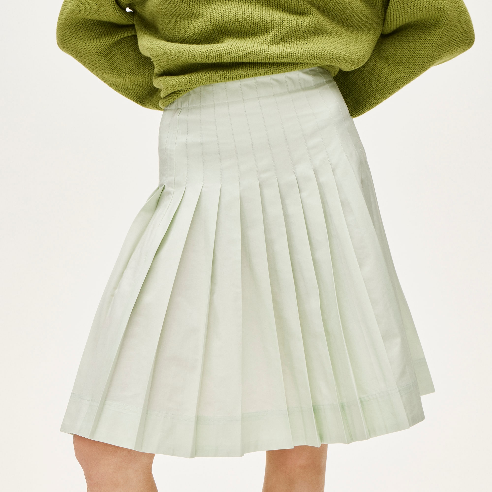 Pleated skirt in cotton poplin