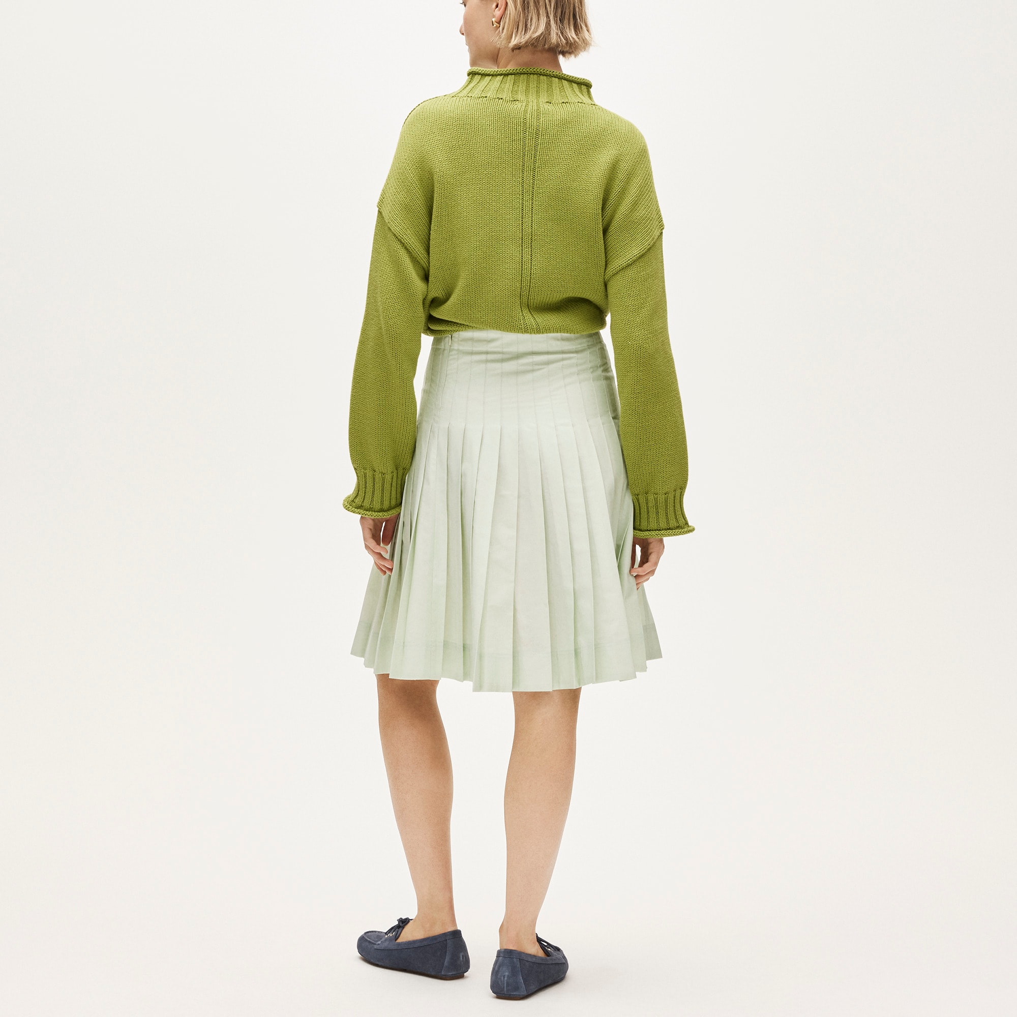 Pleated skirt in cotton poplin