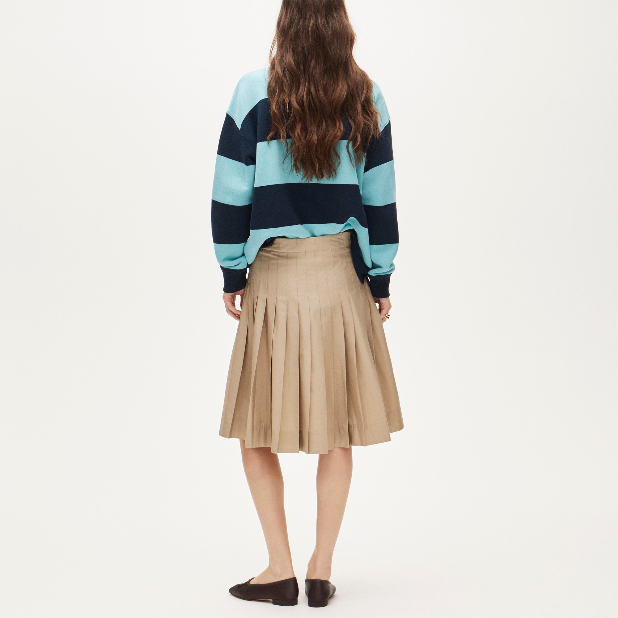 Pleated skirt in cotton poplin