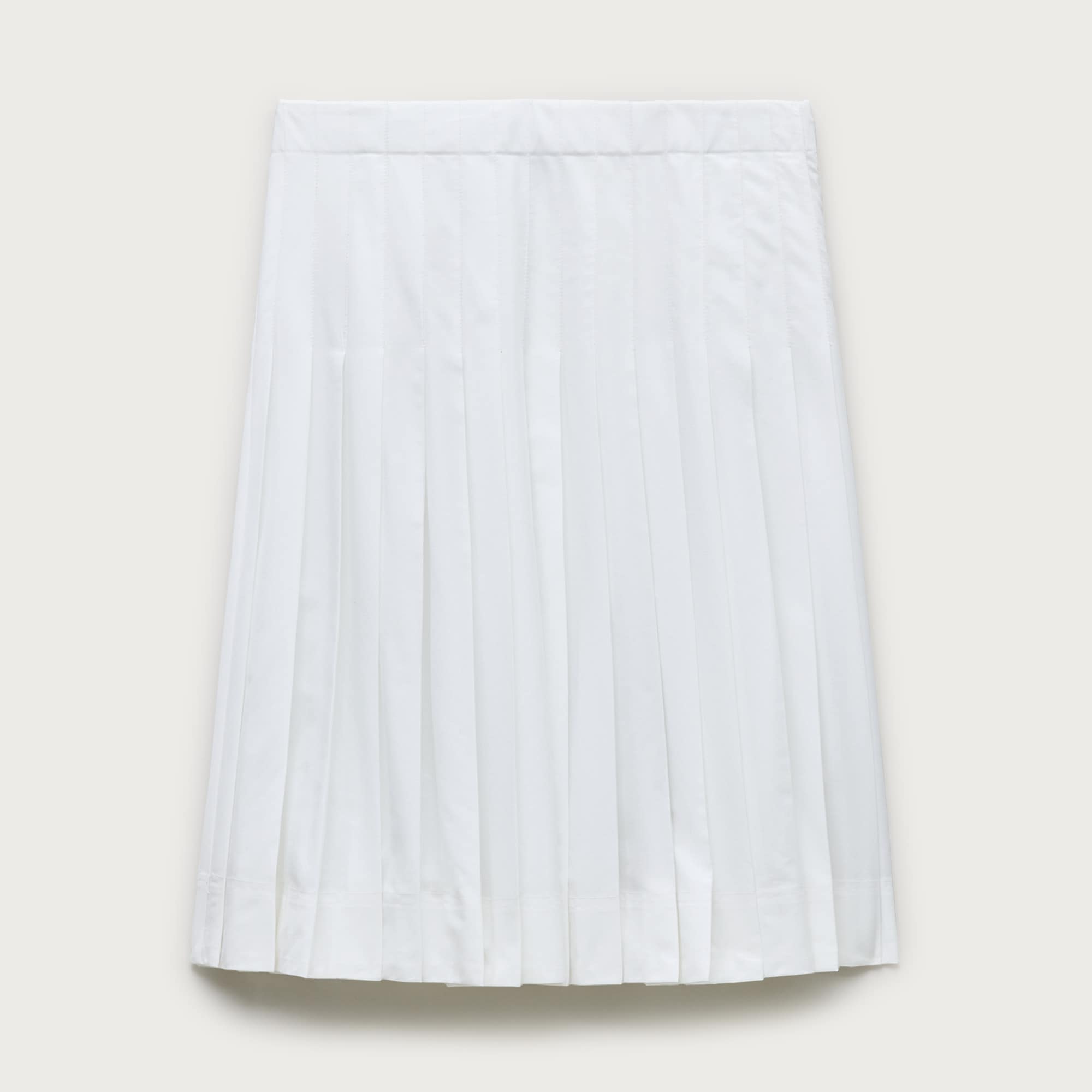 Pleated midi skirt in cotton poplin from J.Crew - $178